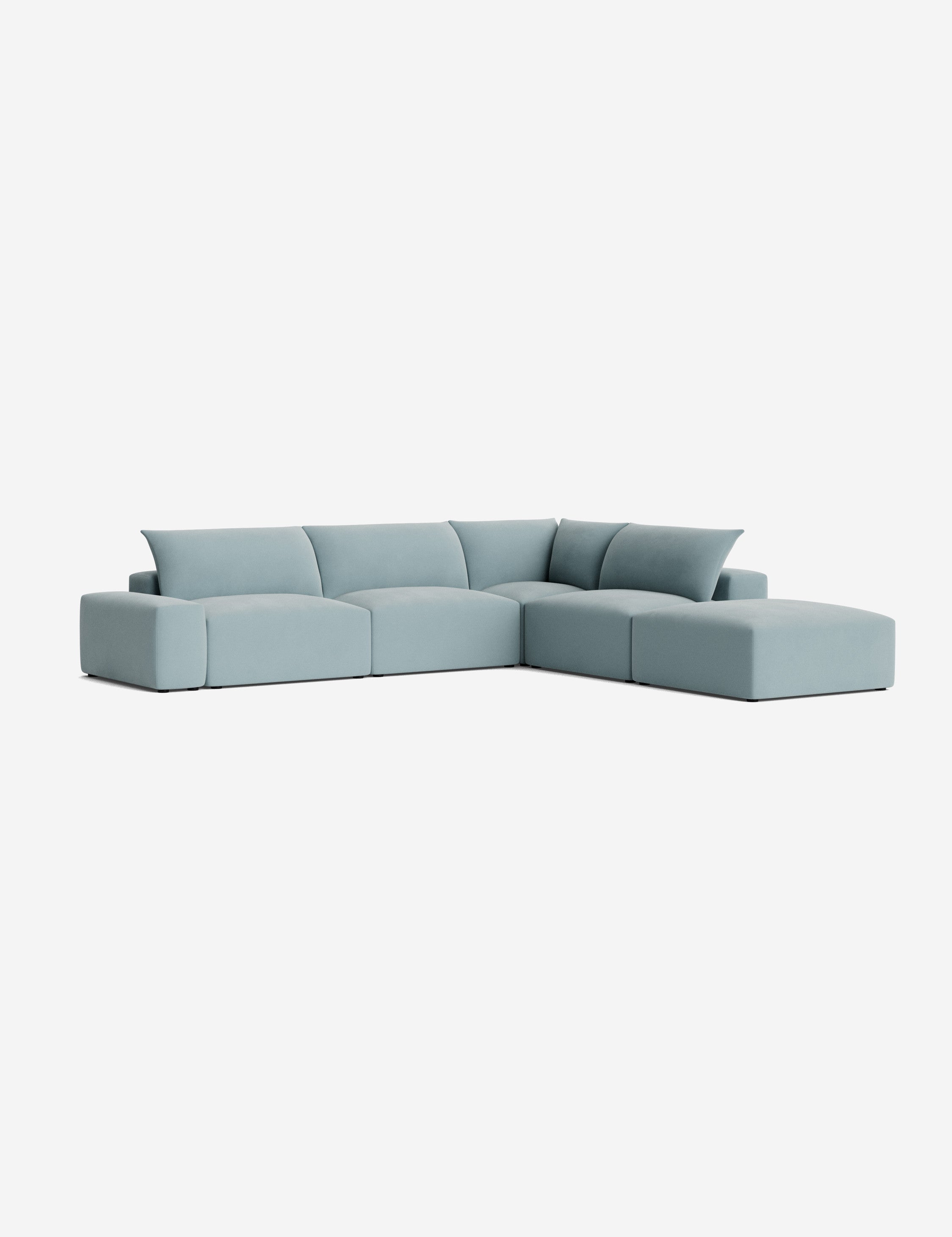 Brinley Chaise Sectional Sofa - Modern L-Shaped Couch with Chaise Lounge for Living Room, Family Room & Home Theater | Comfortable Fabric Upholstery