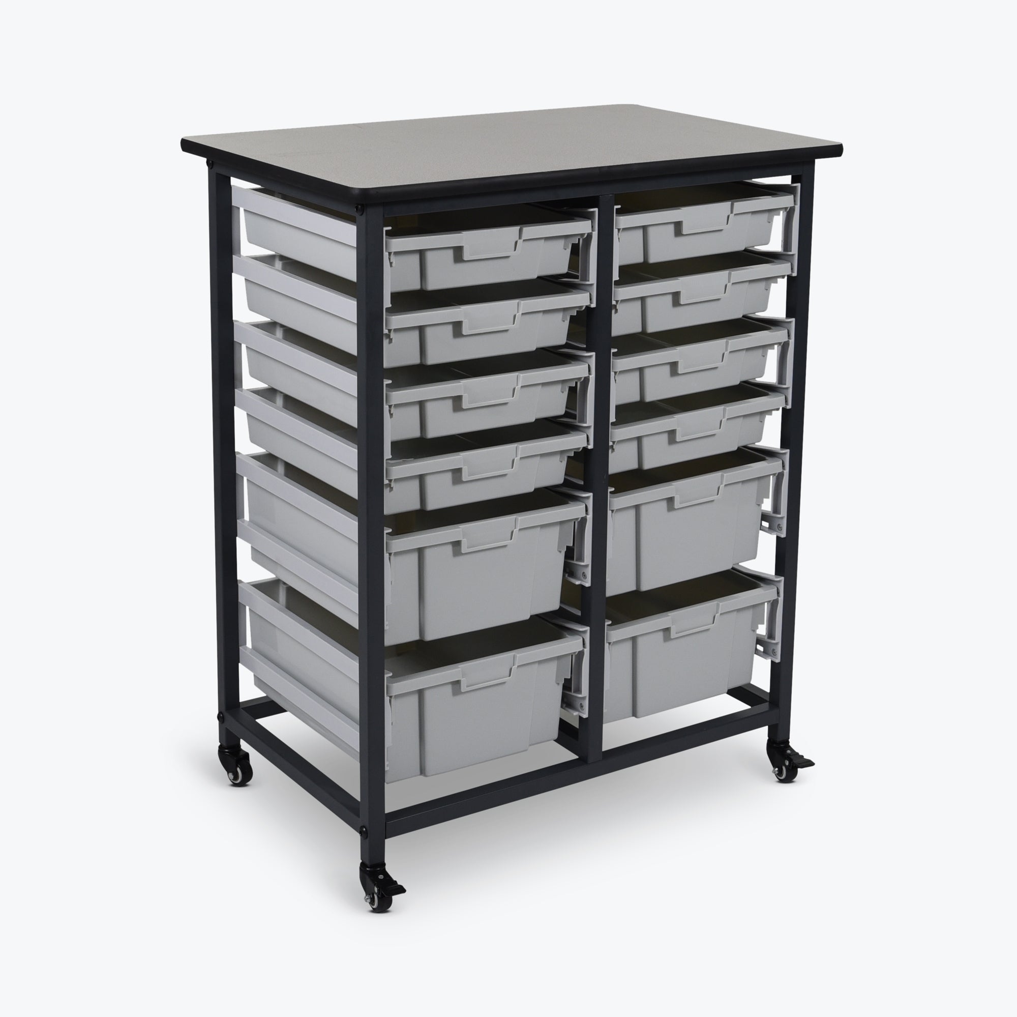 MBS Double Row 8S4L Mobile Bin System - Heavy Duty Storage Solution for Warehouses & Retail Stores | Organize Inventory Efficiently