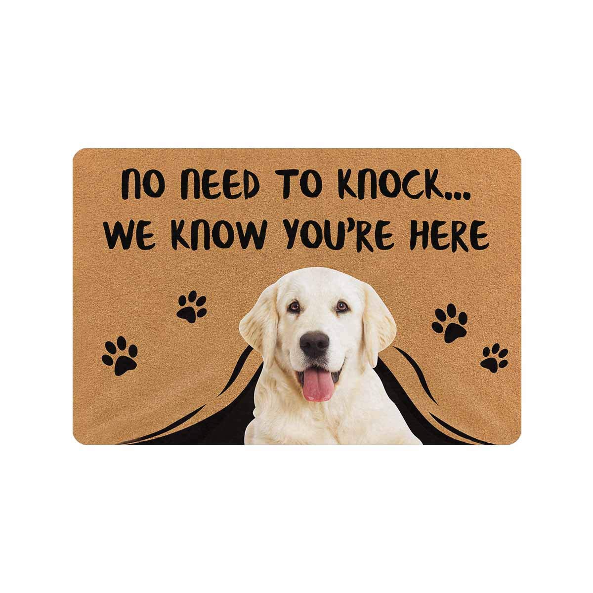 Personalized Custom Doormat with Dog Photo - No Need to Knock We Know You're Here - Unique Welcome Mat for Pet Lovers - Perfect for Front Door, Porch & Housewarming Gifts
