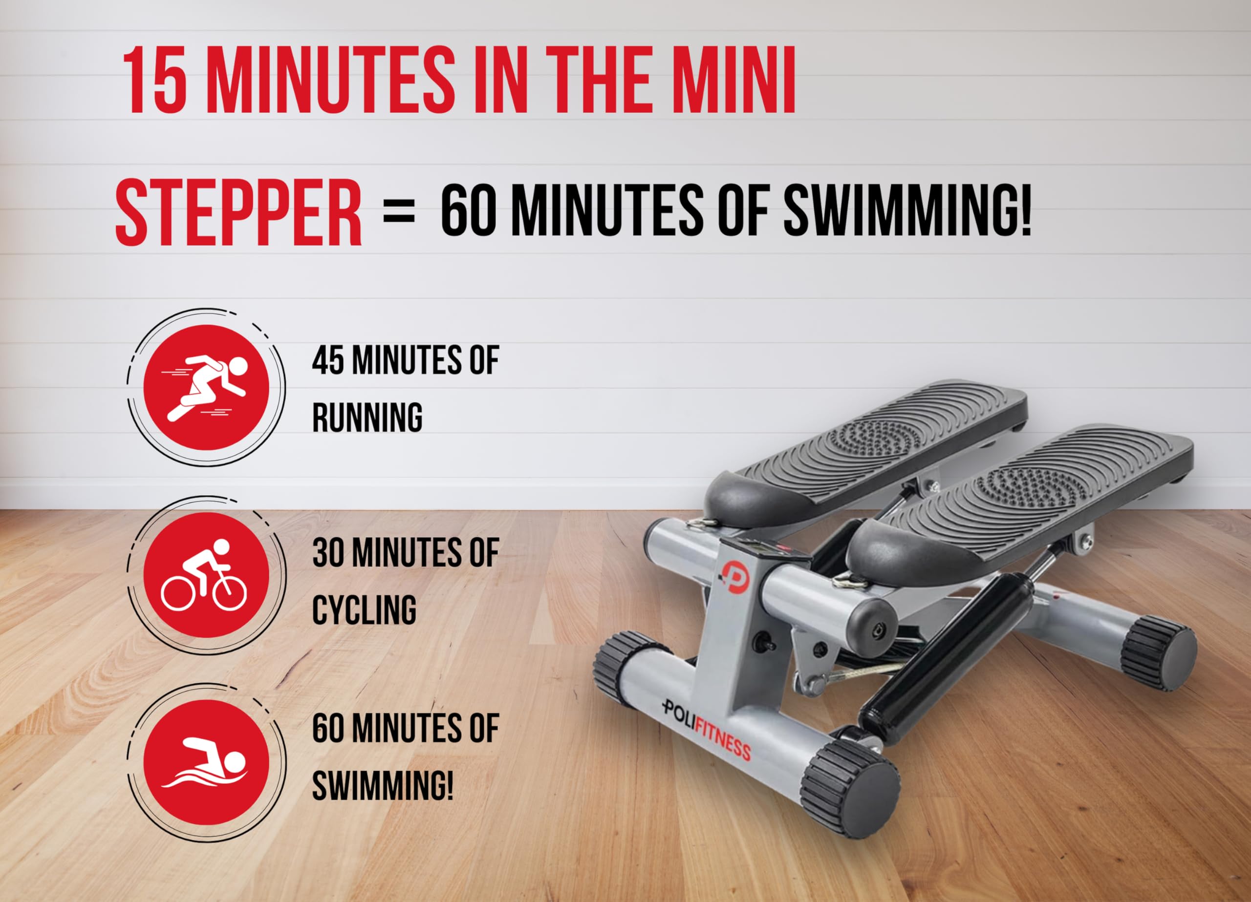 Mini Stepper with Resistance Bands for Home Workout - 330LBS Capacity Stair Stepper Machine with LED Smart Display | Portable Fitness Equipment for Cardio, Leg & Arm Training | Perfect for Small Spaces & Office Workouts