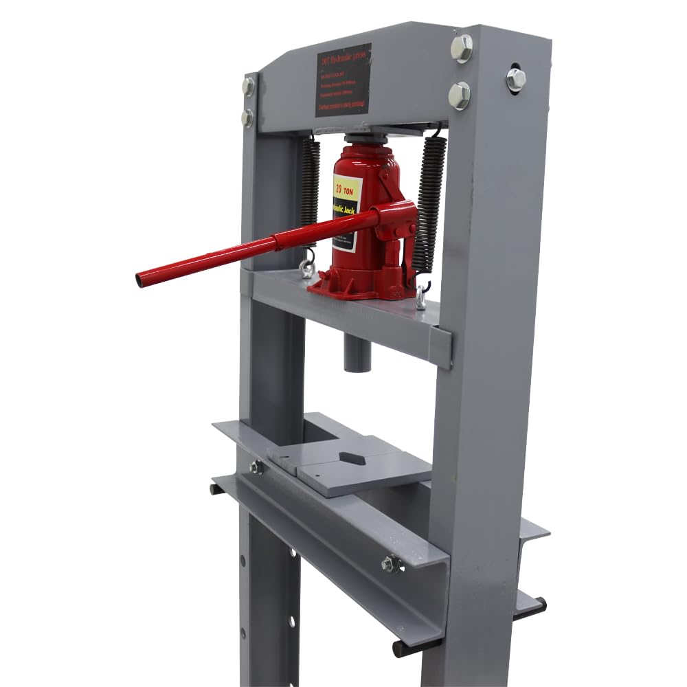 20 Ton Hydraulic Shop Press with Adjustable H-Frame - Heavy Duty Garage Floor Press for Metalworking, Automotive Repair & Woodworking Projects