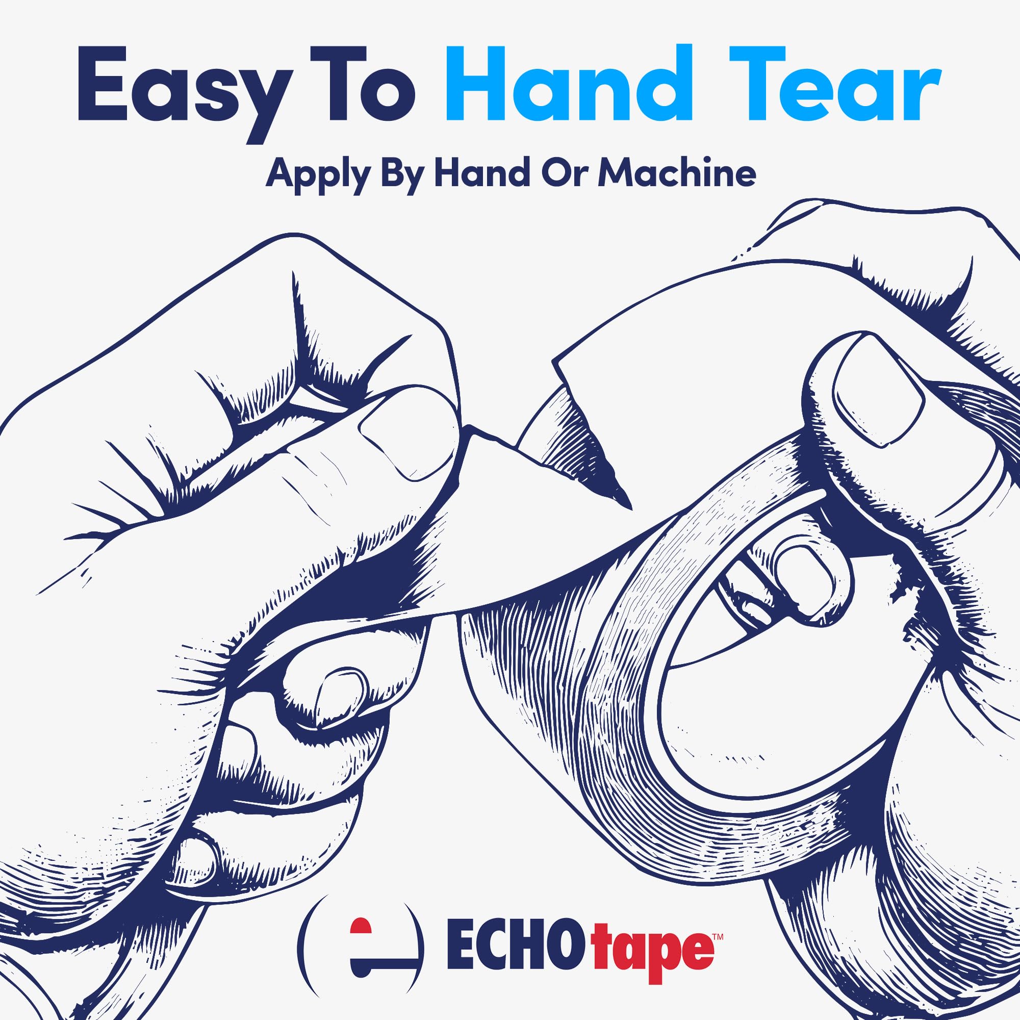 ECHOtape DC-M194A Double-Sided Polyester Tape - Clear Thin All Weather Adhesive for Insulation Mounting, Contractor Use - Superior Holding Power (0.94 in x 60 yd) - Perfect for Home Repairs, HVAC Installation & Automotive Applications