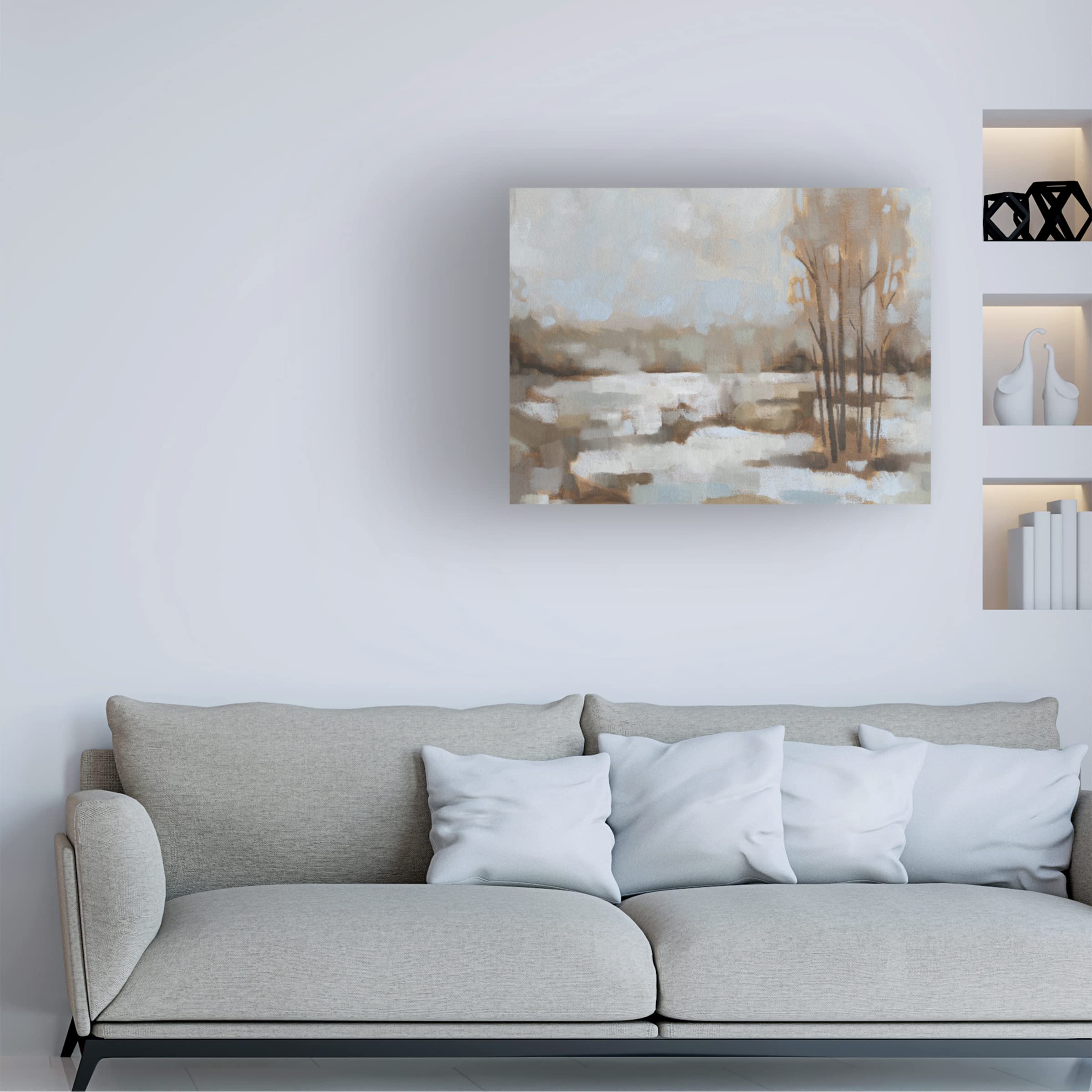 Jacob Green 'Snowscape II' Canvas Wall Art - 35x47 Inches, Winter Landscape Painting for Home & Office Decor, Living Room, Bedroom, or Gift