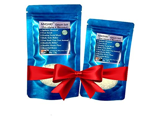 Premium MASHKI Epsom Salt (Magnesium Sulfate) 1.25kg - Muscle Relaxation & Pain Relief Bath Soak for Stress Relief, Foot Soak & Spa Treatment - Perfect for Post-Workout Recovery & Relaxing Baths