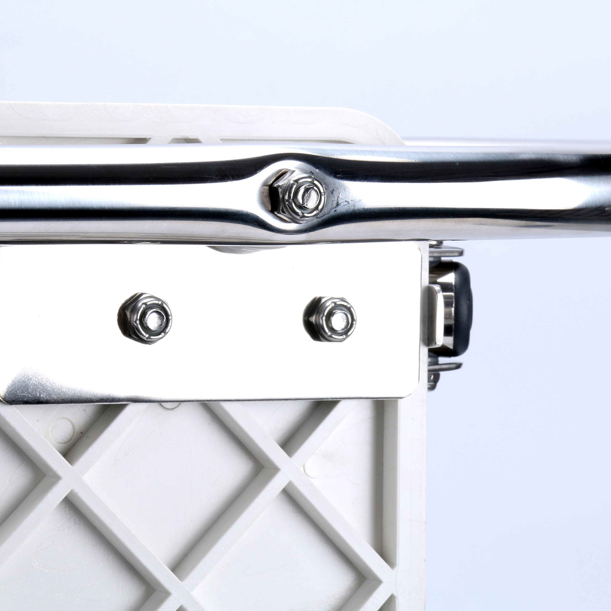 **Amarine Made 2-Step Telescoping Boat Ladder - Stainless Steel Swim Platform Ladder for In-Board & Outboard Boats, Pontoons, Docks & Swimming Pools - Collapsible Design with 2 Handrails for Easy Access & Safety**    *(Perfect for boarding boats, swimming pools, docks, and pontoons - durable and space-saving design!)*