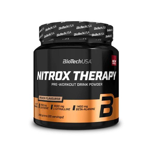 BioTechUSA Nitrox Therapy Protein Powder - Peach Flavor 340g for Muscle Recovery & Workout Supplement | Post-Workout, Gym, Fitness Nutrition