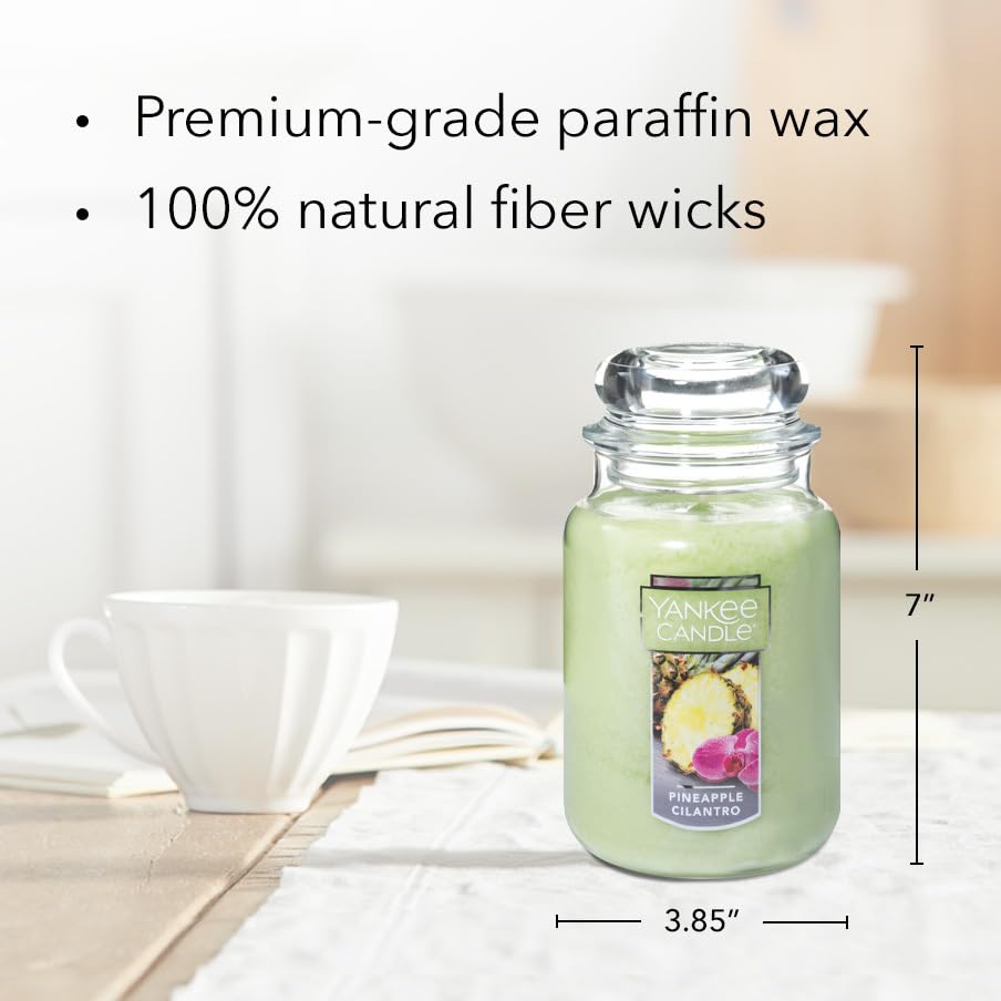 Pineapple Cilantro Scented Yankee Candle - 22oz Large Jar Single Wick Candle with 110+ Hours Burn Time | Home Decor, Aromatherapy & Gift for Holidays