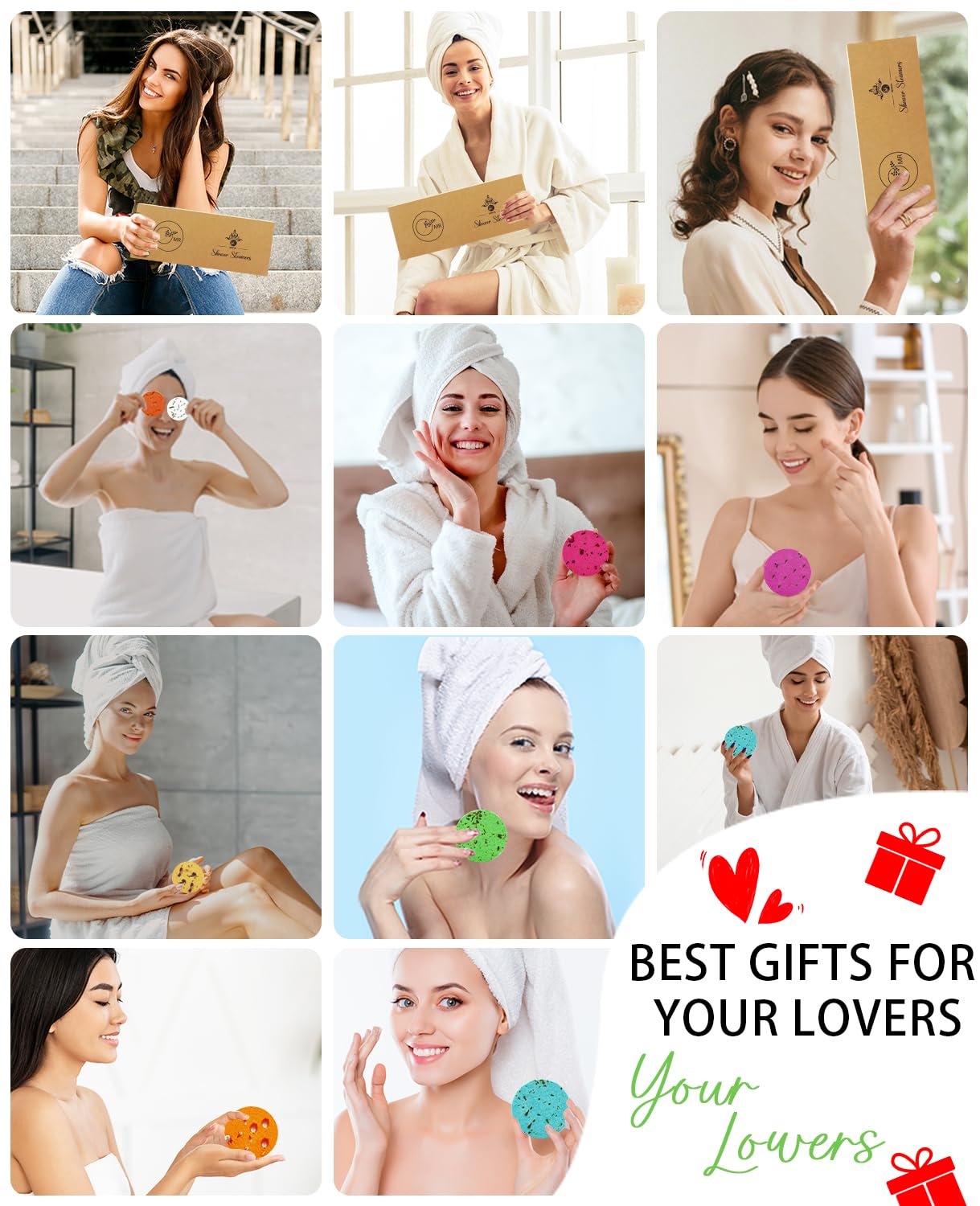 8 Pack Aromatherapy Shower Steamers with Natural Essential Oils - Relaxing Shower Bombs for Home Spa, Stress Relief & Self Care - Perfect Birthday Gifts for Women, Men & Mom - Includes Tray - Ideal for Bathroom Relaxation, Mother's Day Presents & Home Wellness