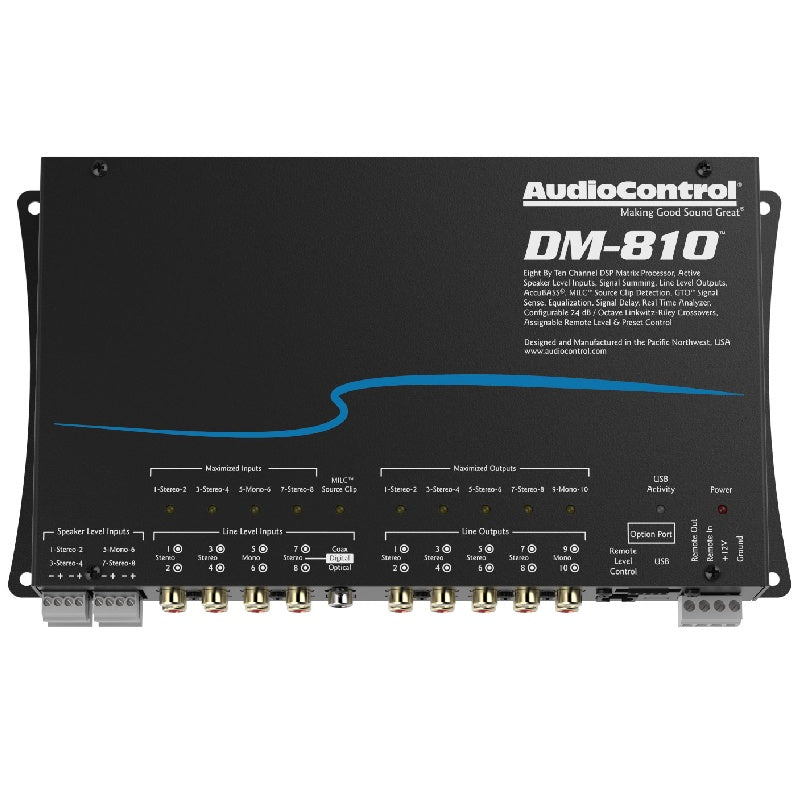 AudioControl DM 810 Digital Signal Processor - 8 Inputs & 10 Outputs DSP for Car Audio & Home Theater Systems | Professional Sound Tuning & Equalization