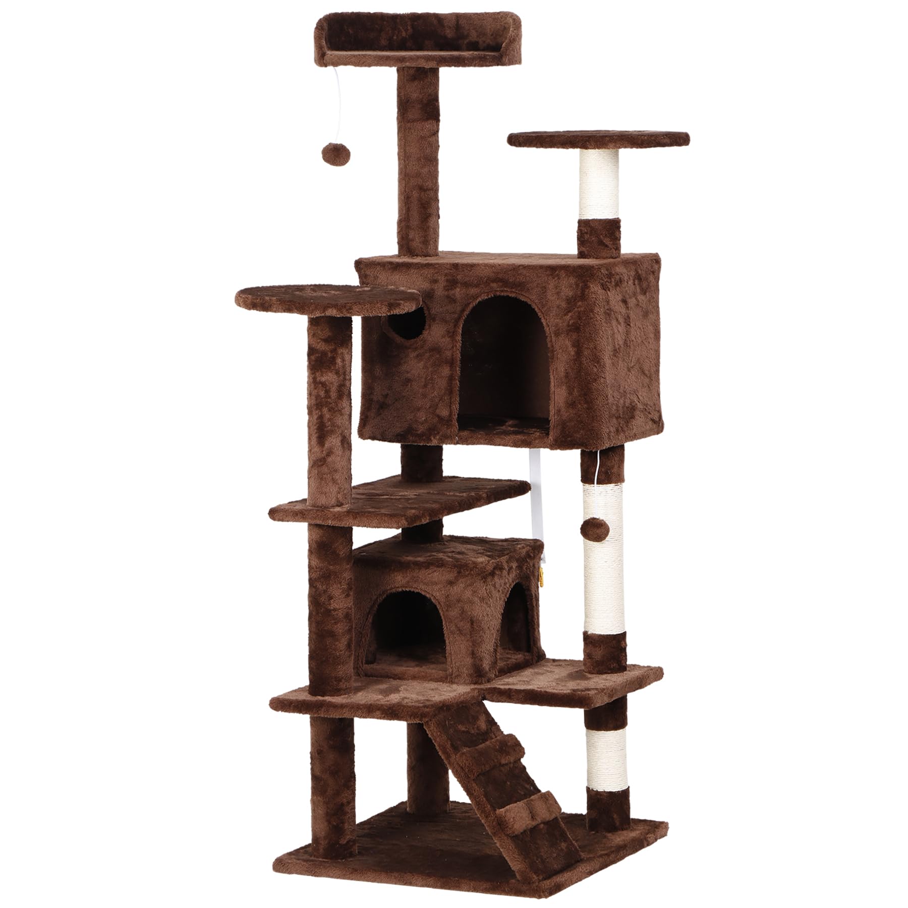 54-Inch Cat Tree with Scratching Posts - Multi-Level Kitten Condo Tower, Play House & Climbing Furniture for Indoor Cats - Perfect for Small Spaces & Active Kittens