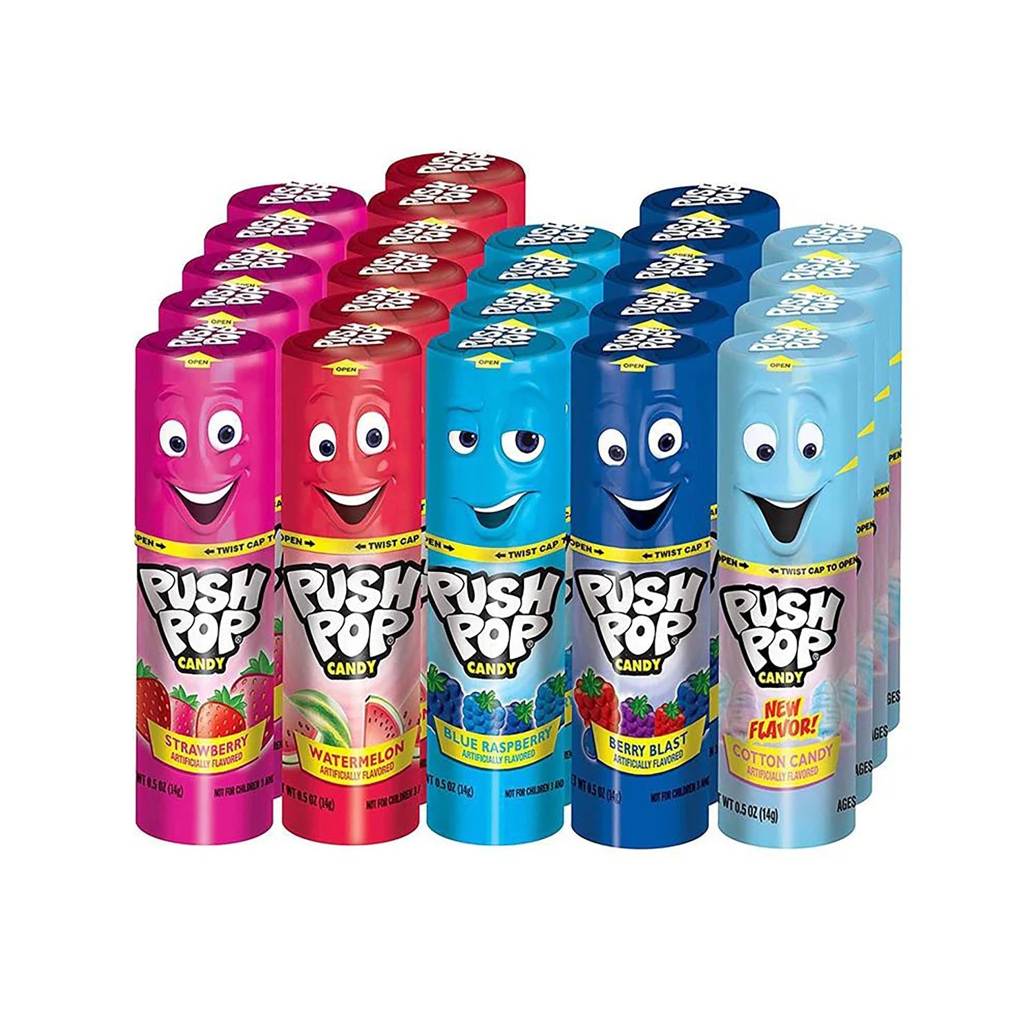 Bazooka Push Pop Jumbo Candy - 18 Count Box | Bulk Bubble Gum for Parties, Halloween Treats & Kids Snacks