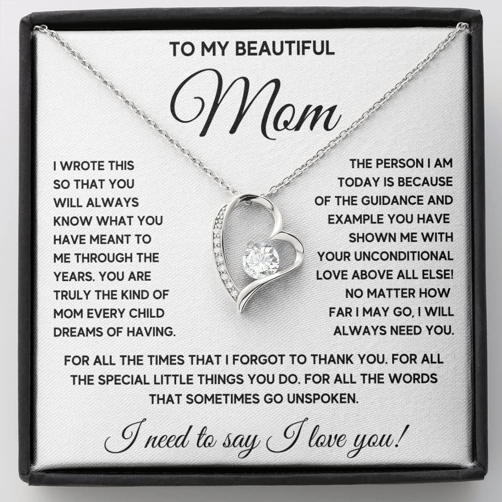 Mom Necklace Gift from Son - Engraved Pendant Jewelry for Mother's Day & Christmas | Special Occasions