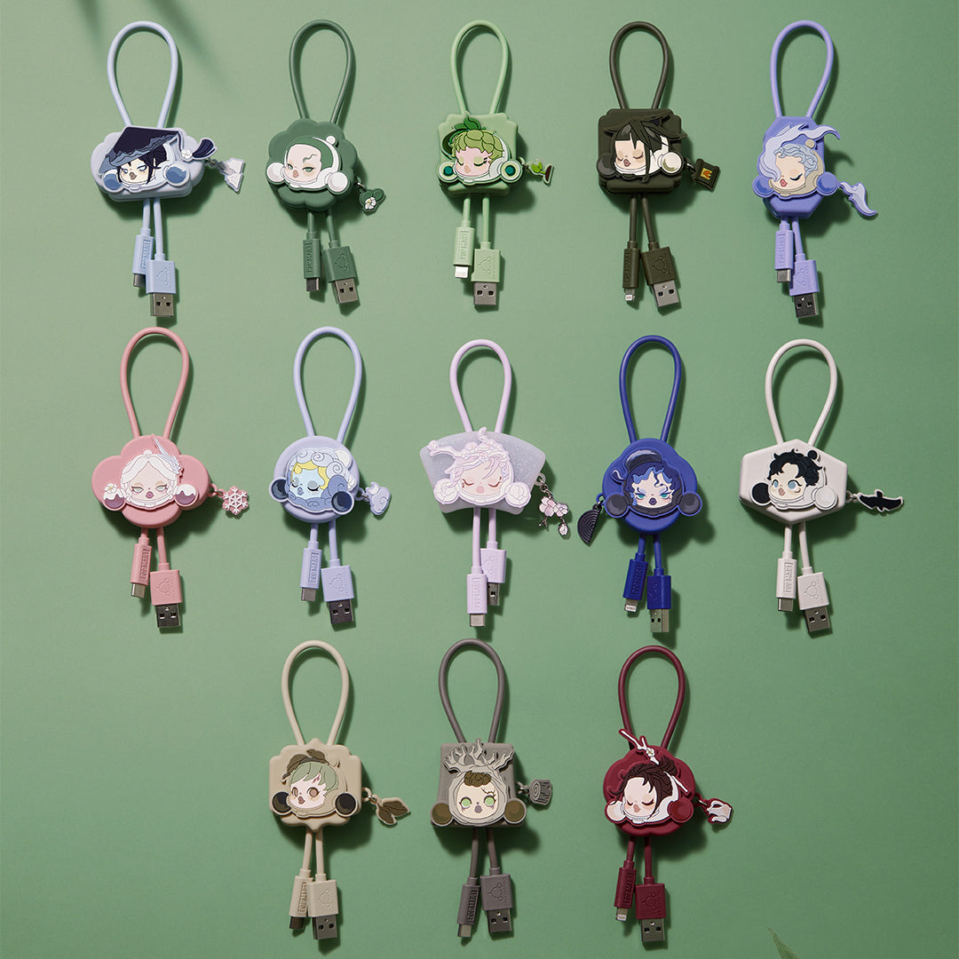 POP MART SKULLPANDA The Ink Plum Blossom Series Blind Box - Cute Cartoon Phone Charger Cable for iPhone & Android - Perfect for Office, Travel & Daily Use