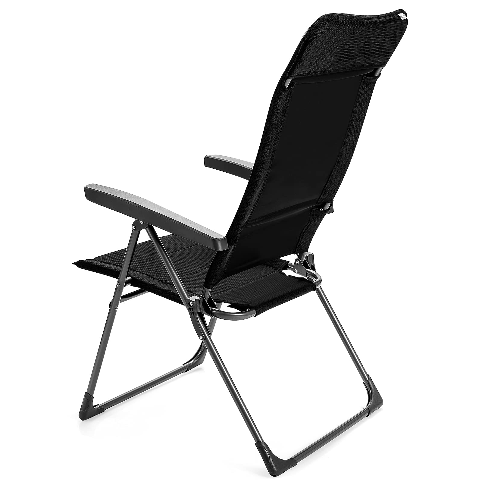 Giantex Set of 4 Folding Patio Chairs - Adjustable Backrest & Headrest Outdoor Dining Chairs, Portable Camping Armchairs for Garden, Poolside, Backyard, Porch - Perfect for Relaxing, BBQs, and Outdoor Gatherings