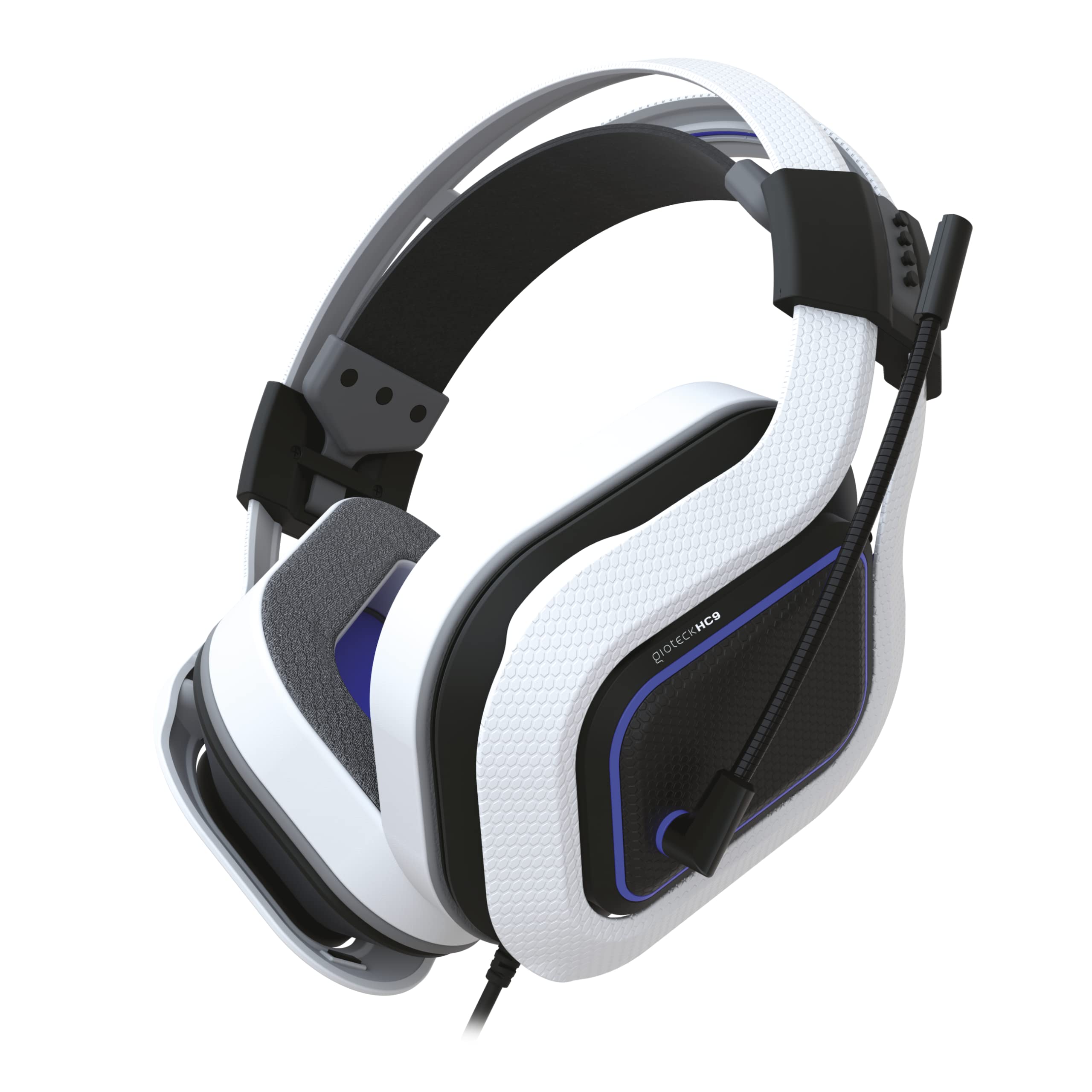 Gioteck HC-9 Wired Gaming Headset with Noise Cancelling Mic - Comfortable Over-Ear Headphones for PS4, PS5, Xbox & PC - Perfect for Online Gaming & Streaming