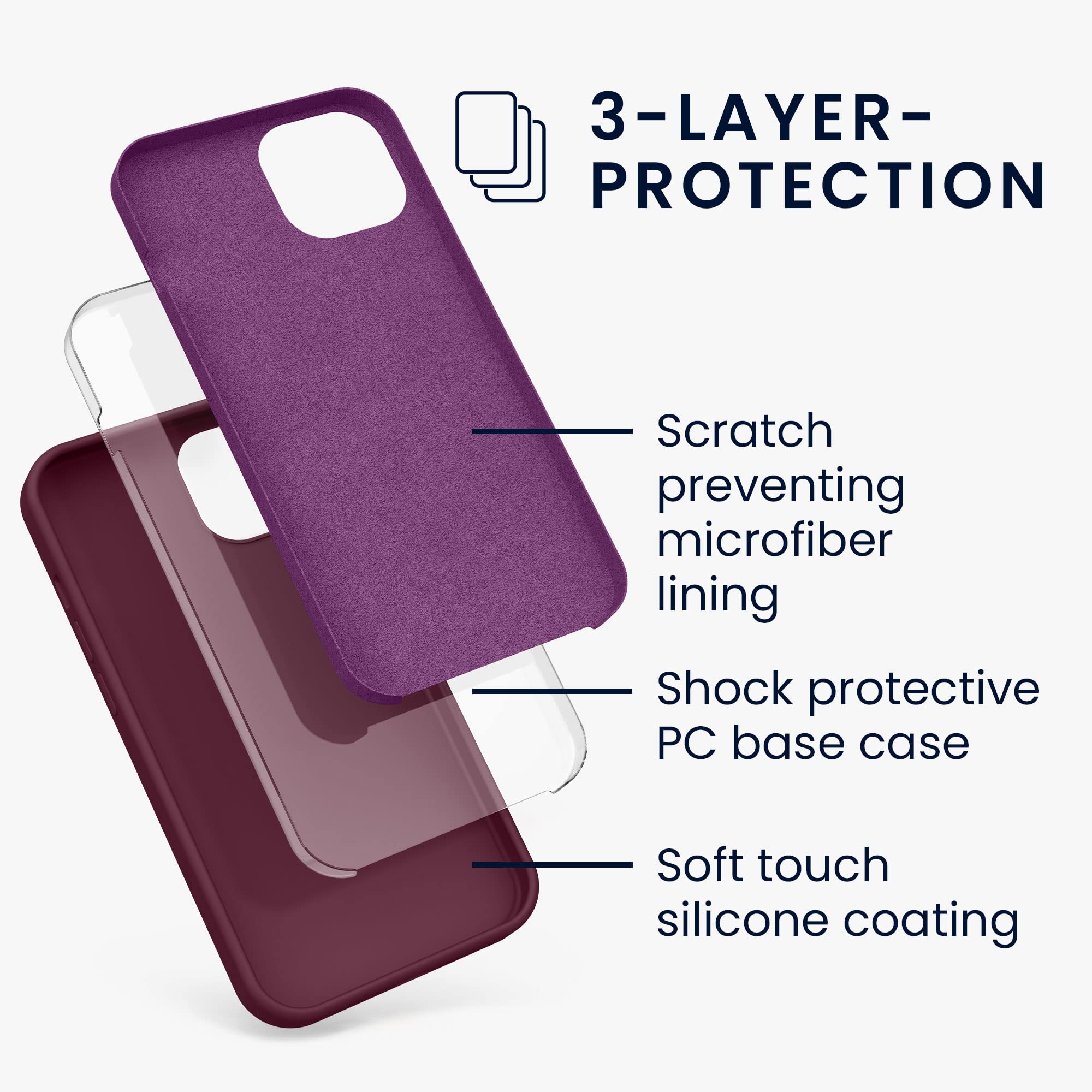 kwmobile Shockproof TPU Silicone Case for Apple iPhone 13 - Soft Matte Finish Protective Phone Cover in Tawny Red | Perfect for Everyday Use, Work & Travel Protection