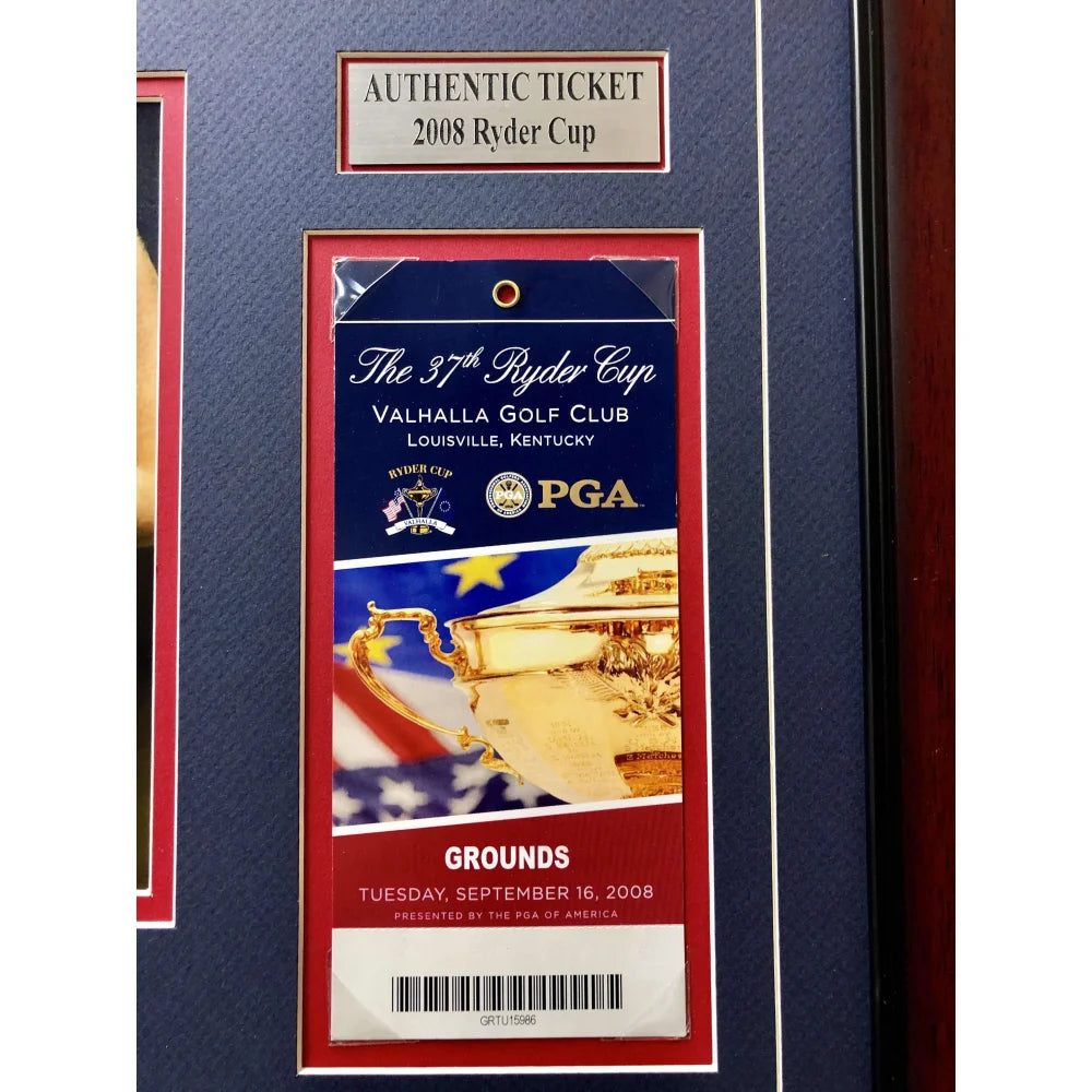 Authentic Jim Furyk 2008 Ryder Cup Framed Ticket Collage with COA - PGA Golf Memorabilia - Perfect for Golf Fans, Man Cave Decor & Sports Collectibles