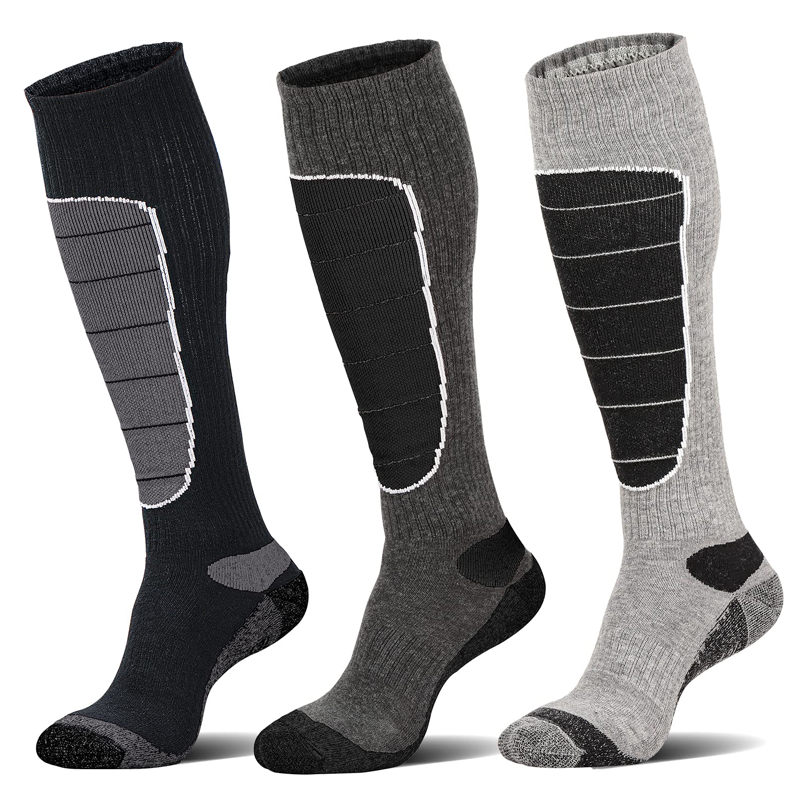 Hylaea Merino Wool Ski Socks - Thermal Knee-High Warm Socks for Snowboarding, Skiing & Winter Sports | Cold Weather Hiking & Hunting Socks | Moisture-Wicking & Odor-Resistant for All-Day Comfort
