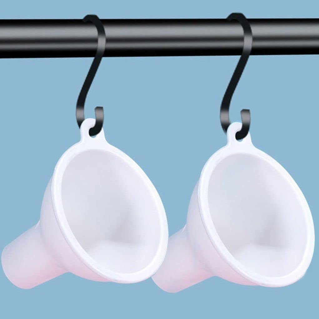 Premium Food Grade Silicone Wide Mouth Funnel - Flexible Kitchen Funnel for Canning, Condiments & Liquids - Durable Squeeze Bottle & Jar Filler for Home, Restaurant & Commercial Use - Perfect for Sauces, Oils, Honey & DIY Projects (White)