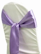 125 Pieces Lavender Satin Chair Sashes Bows for Wedding Decorations, Party Supplies & Event Decor - Elegant Chair Cover Sashes for Banquets, Bridal Showers & Special Occasions