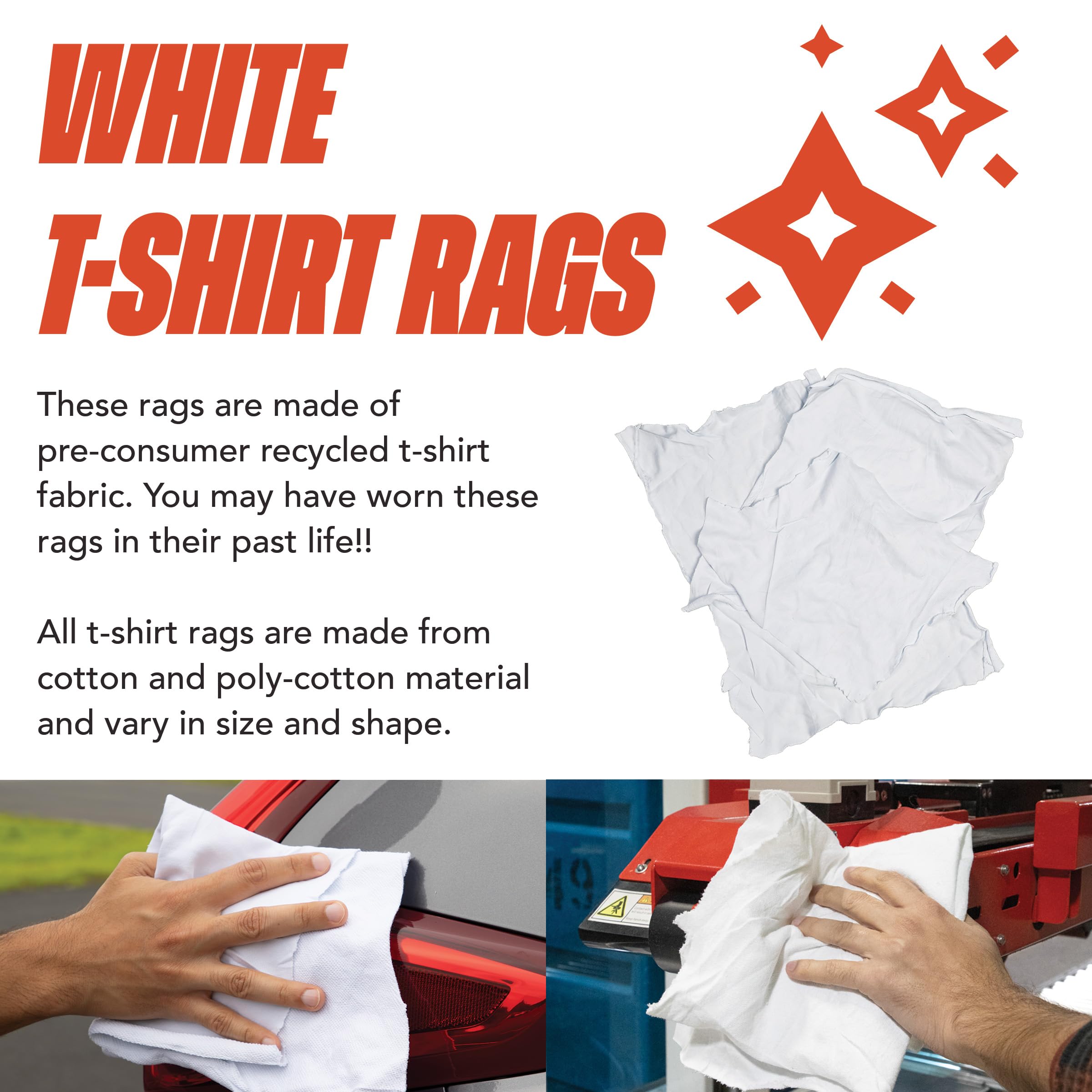**Arkwright Professional Cotton Cleaning Cloths - 50 lb Box, Low Lint & Streak-Free - Multipurpose Rags for Stain, Paint, Wood & Grease Removal - White - Perfect for Workshops, Garages & Industrial Cleaning**