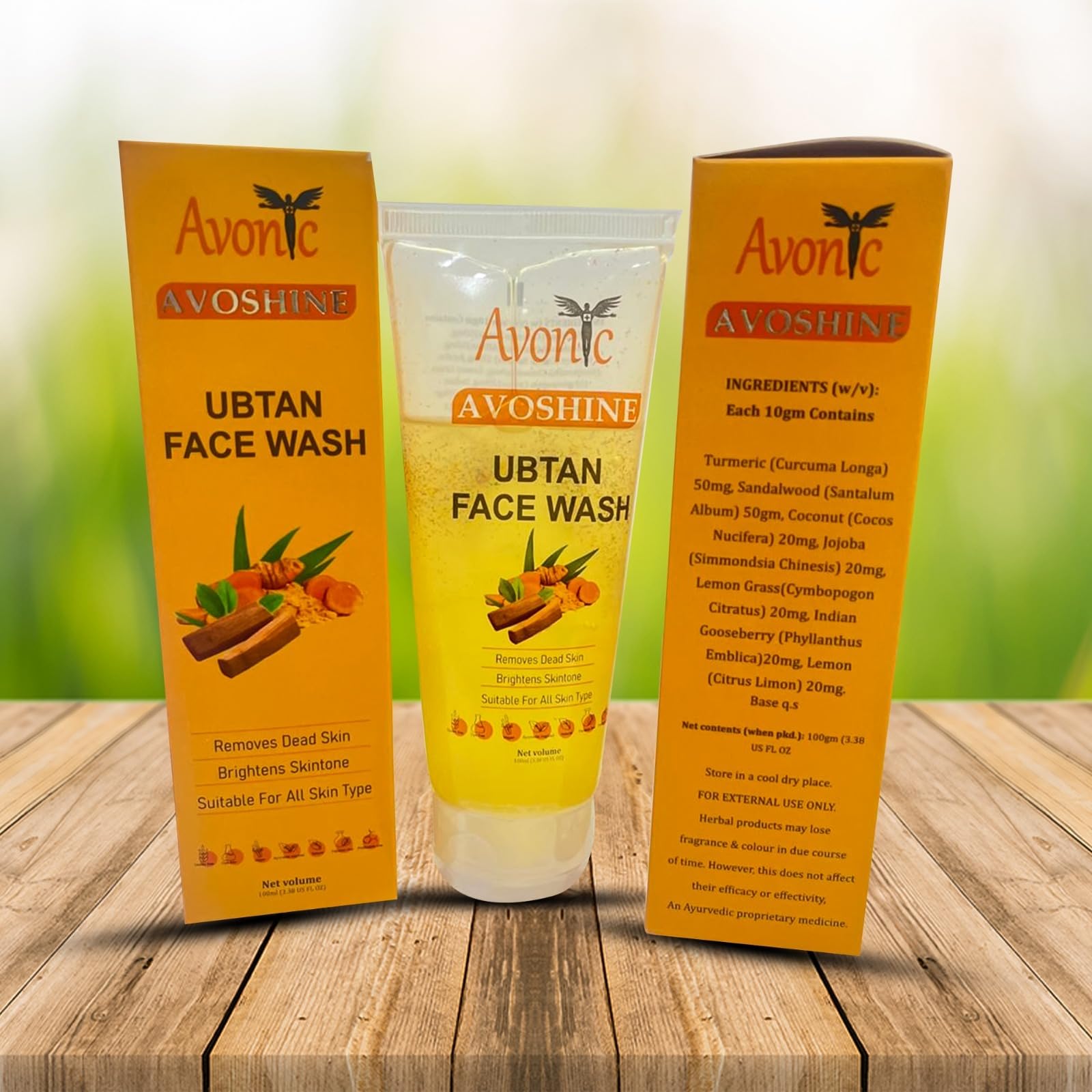 Avoshine Ubtan Face Wash - Natural Brightening & Exfoliating Cleanser for Glowing Skin | Perfect for Daily Skincare Routine & Acne-Prone Skin