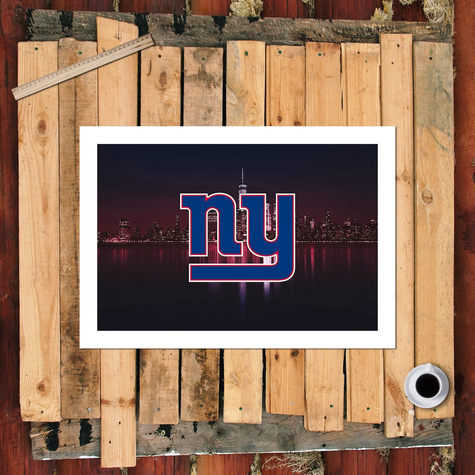 New York Giants Football Poster - NFL Sports Wall Art Canvas Print for Living Room, Bedroom, Man Cave Decor - Unframed 8x12 Inch American Football Gift for Fans