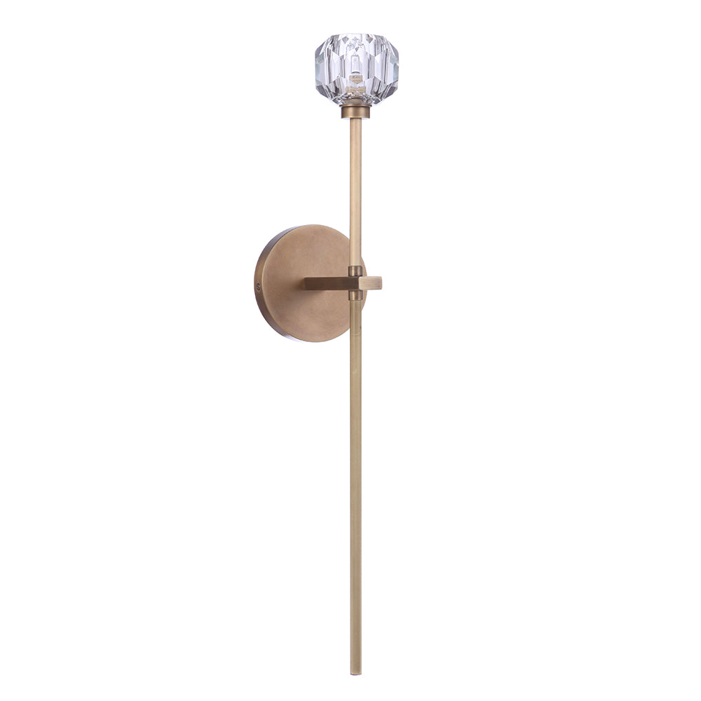 Scepter 1 Light Wall Sconce in Brass - Vintage Brass Wall Light Fixture for Bedroom, Living Room & Hallway Lighting