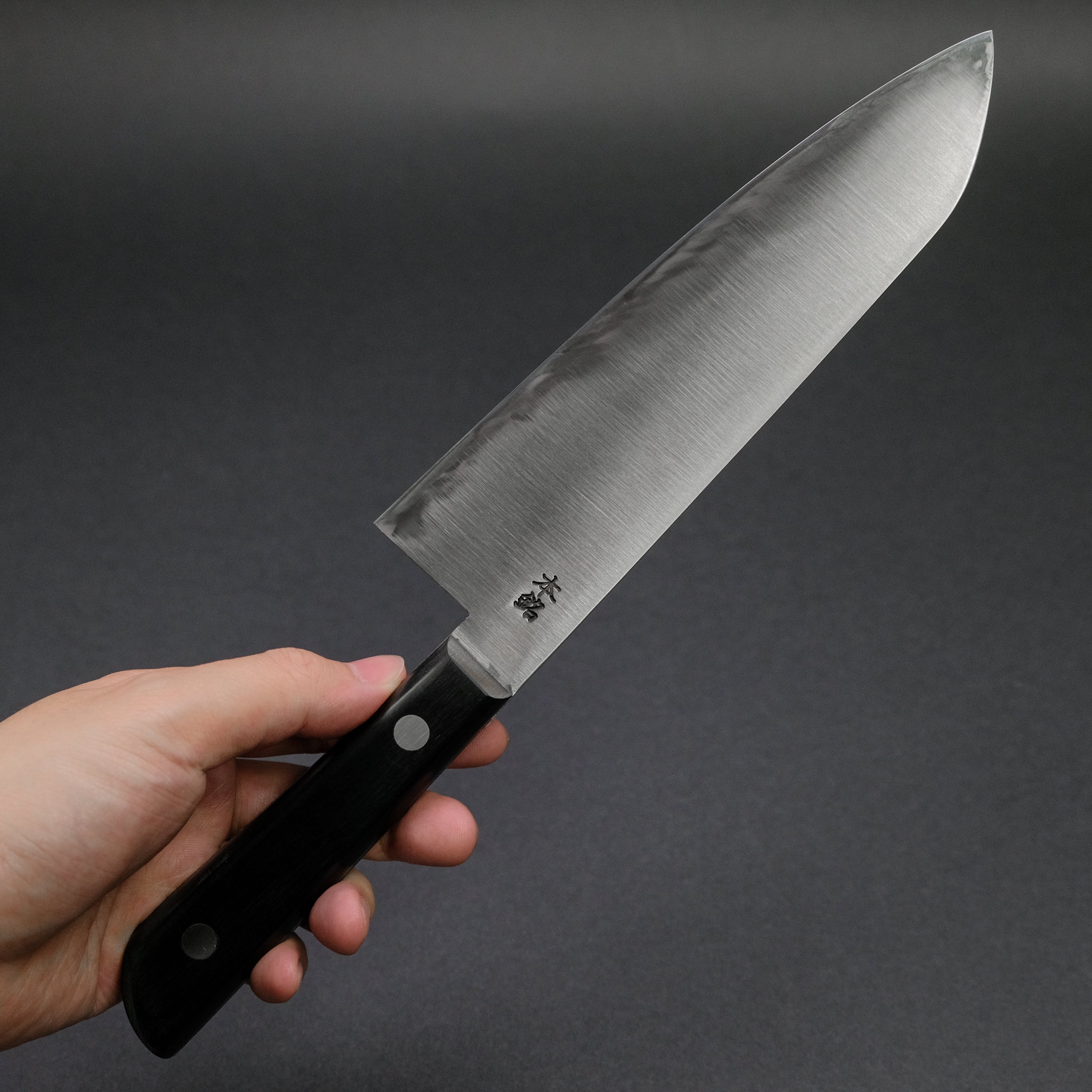 Premium Kogetsu 180mm Carbon Steel Santoku Knife with Pakkawood Handle - No Bolster - Ideal for Slicing, Dicing & Chopping Vegetables, Fruits & Meats - Professional Japanese Kitchen Knife for Home Chefs & Cooking Enthusiasts