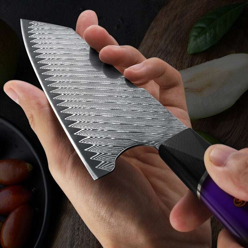 Premium VG10 Damascus Steel Knife Set with Exotic Burl Wood Handle - Professional Chef Knives for Cooking, Slicing & Food Preparation - Perfect for Home Kitchen & Outdoor Camping