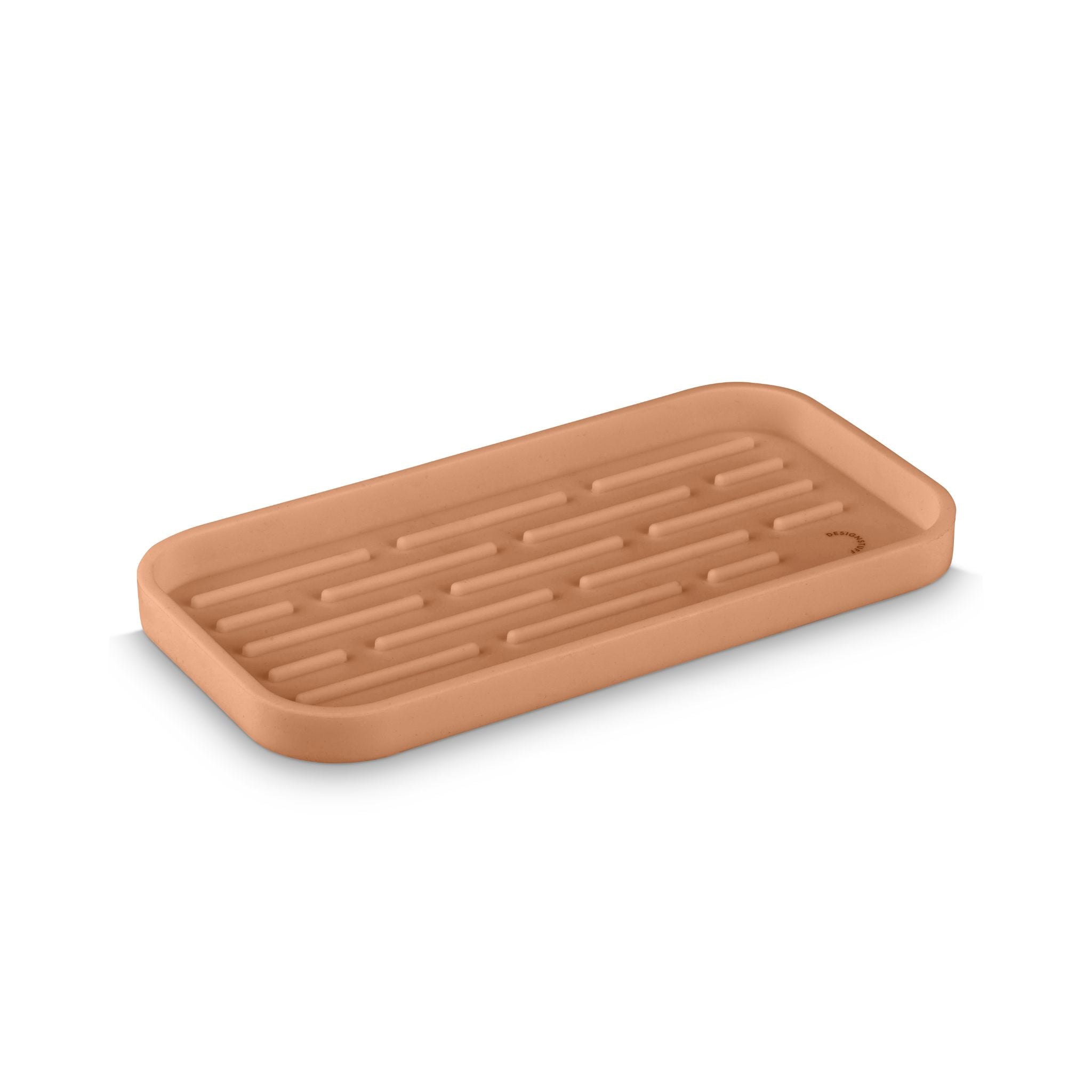 DESIGNSTUFF Silicone Sink Tray and Sponge Holder - Non-Slip Drainboard Organizer for Kitchen Sink, Dish Soap & Sponge Storage (Camel Color) - Perfect for Kitchen Organization & Countertop Space Saving