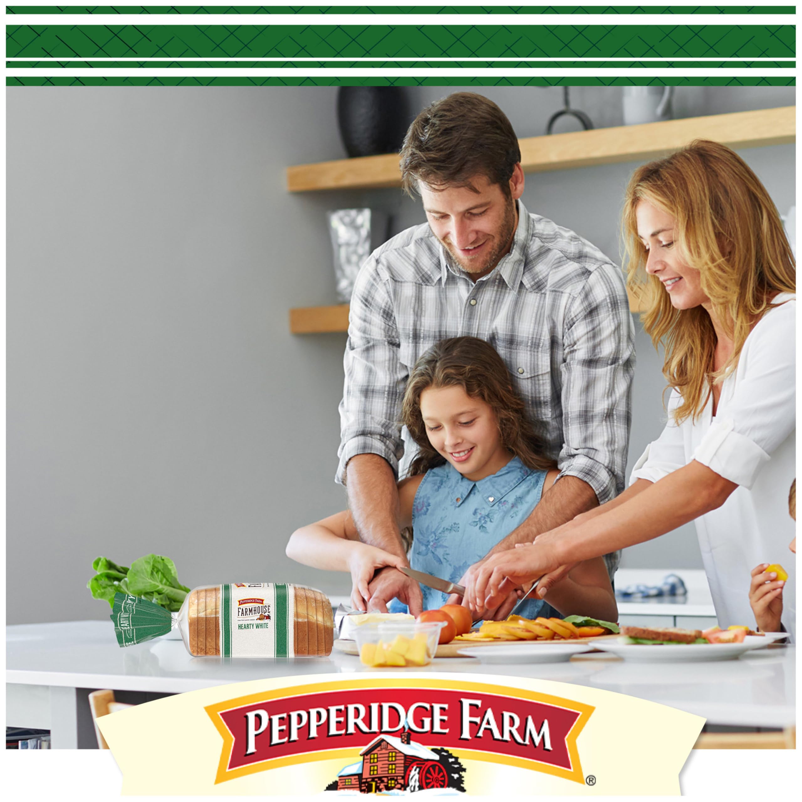 Pepperidge Farm Farmhouse Hearty White Bread - 24 Oz Loaf | Soft & Fresh Sandwich Bread for Breakfast, Lunch & Family Gatherings | Perfect for Toast, Sandwiches & French Toast