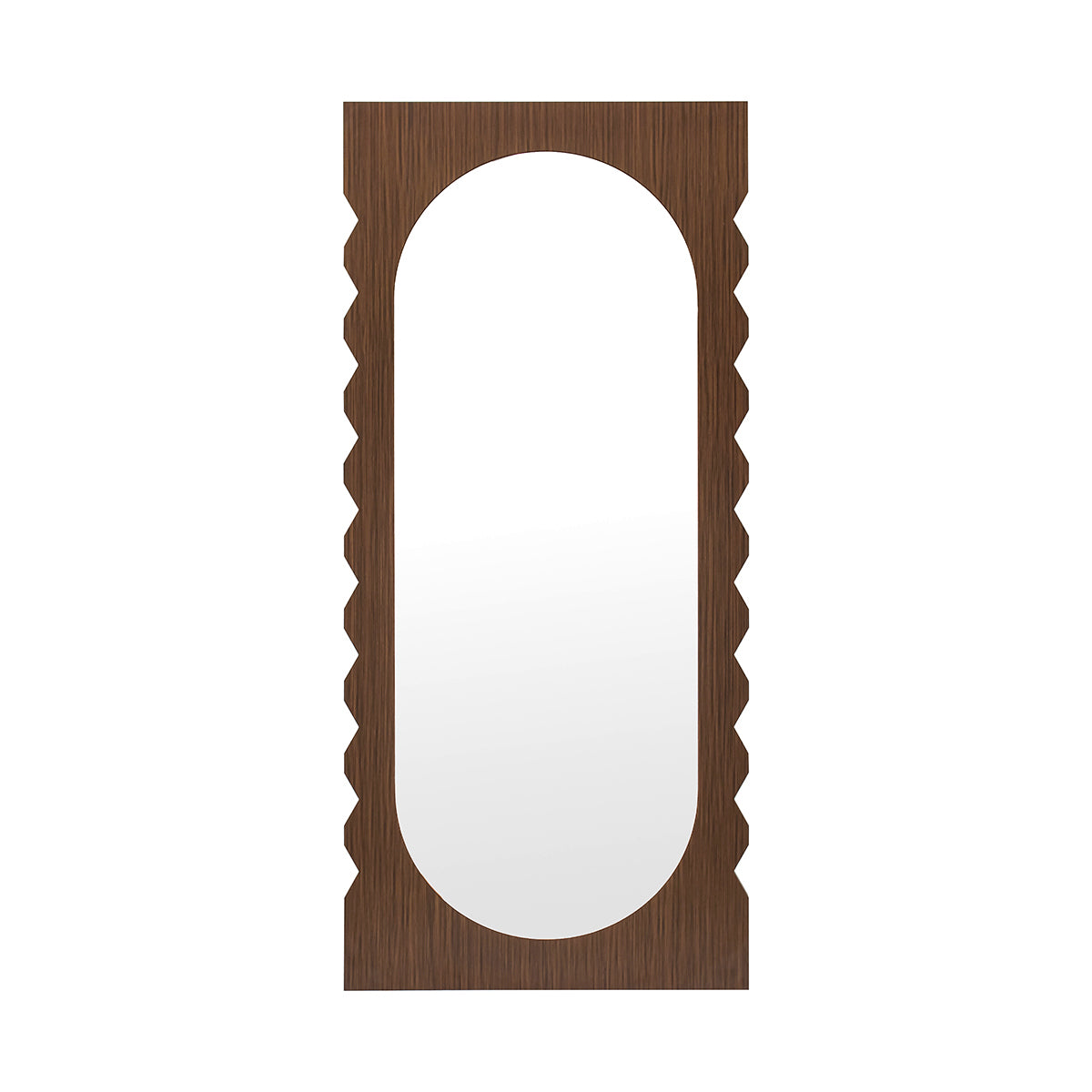 Azzurra Full-Length Walnut Wood Floor Mirror - Elegant Standing Mirror for Bedroom, Living Room & Entryway Decor