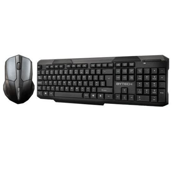 BYTECH BYKBWS100BK Wireless Keyboard and Mouse Combo - 2.4GHz Ergonomic USB Set for PC, Laptop, Office & Home Use - Quiet Typing & Smooth Scrolling