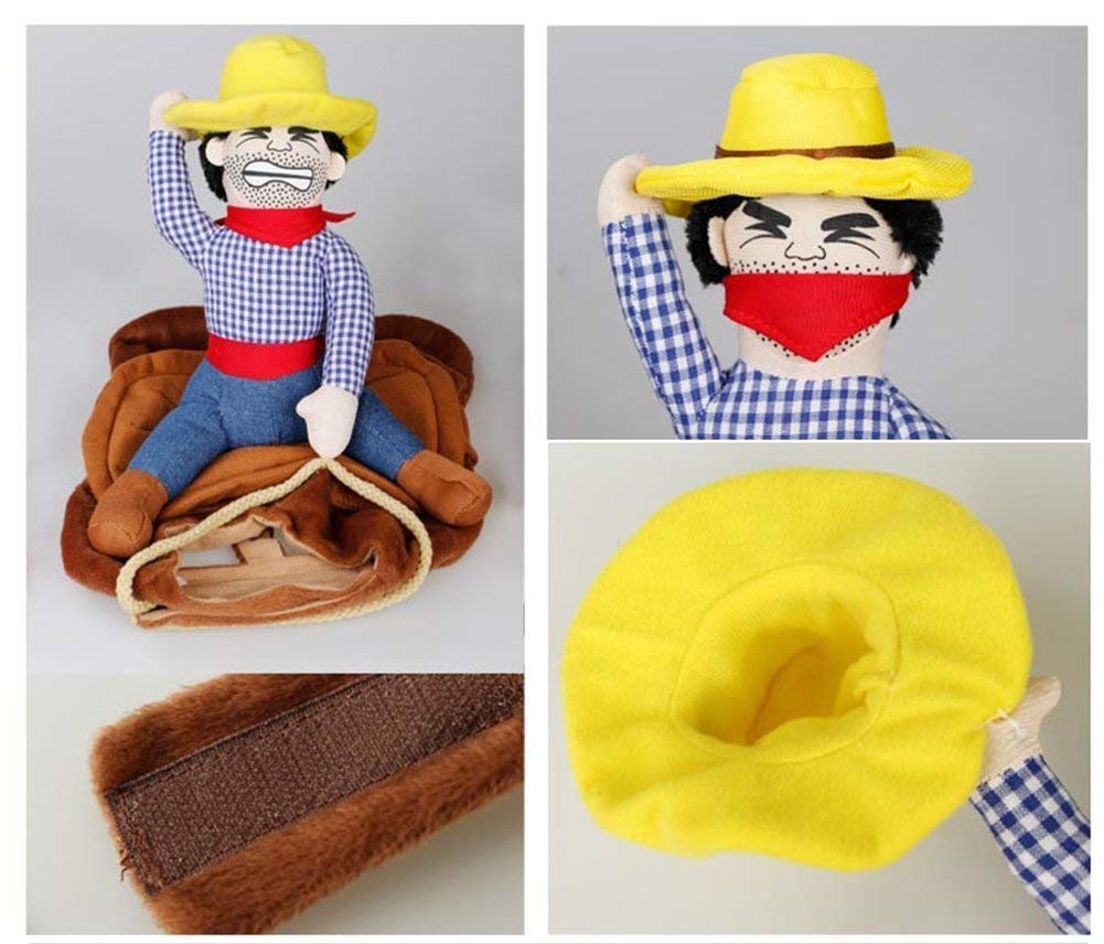 iSmartEn Cowboy Rider Dog Costume - Knight Style Pet Outfit with Hat for Halloween, Christmas & Cosplay (Small) - Perfect for Dress Up Parties & Photo Shoots
