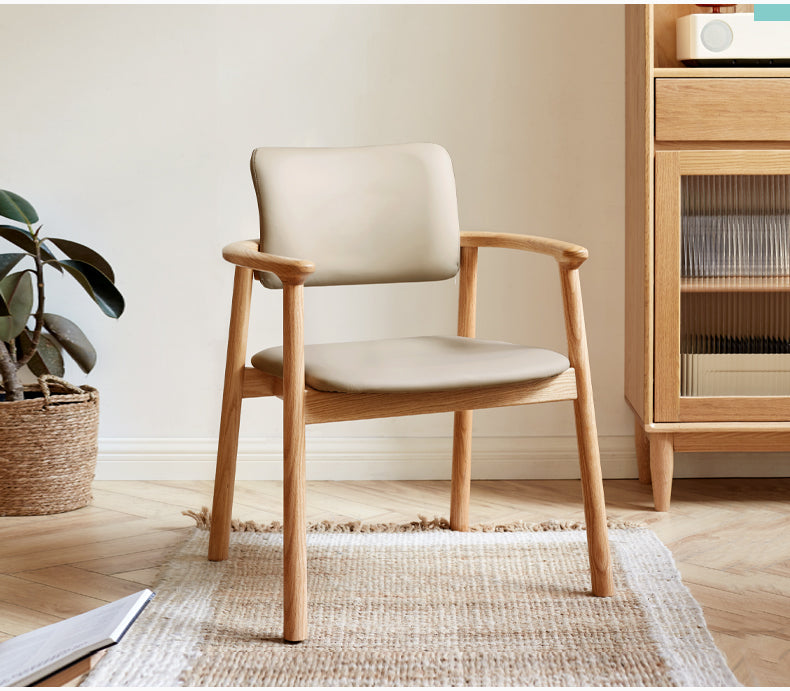 Solid Oak Wood Leisure Armchair - Comfortable Lounge Chair for Living Room, Patio & Office - Perfect for Relaxing, Reading & Entertaining