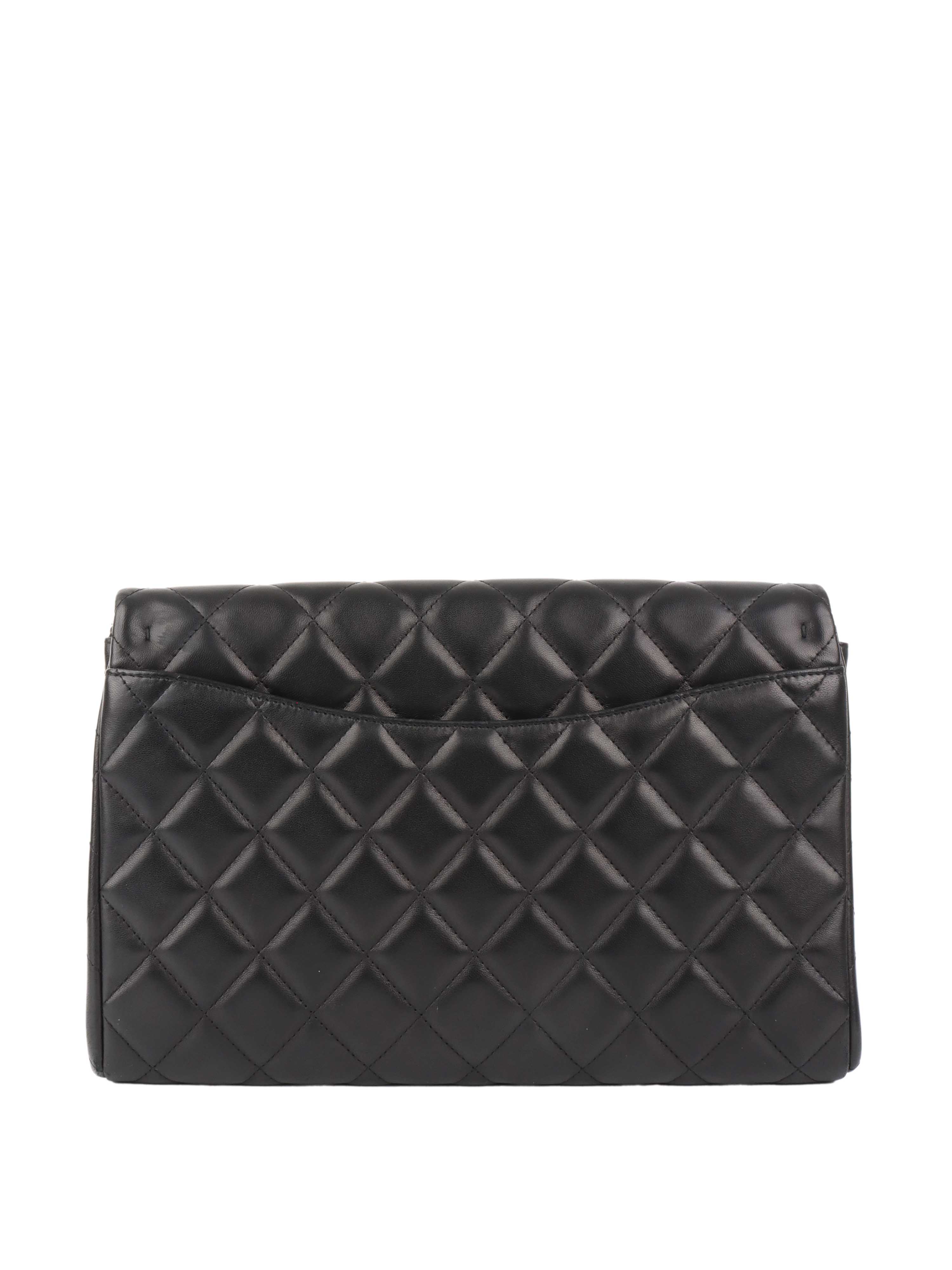 Chanel Black Lambskin Shoulder Clutch Bag for Women | Luxury Designer Handbag for Evening Parties, Weddings & Special Occasions