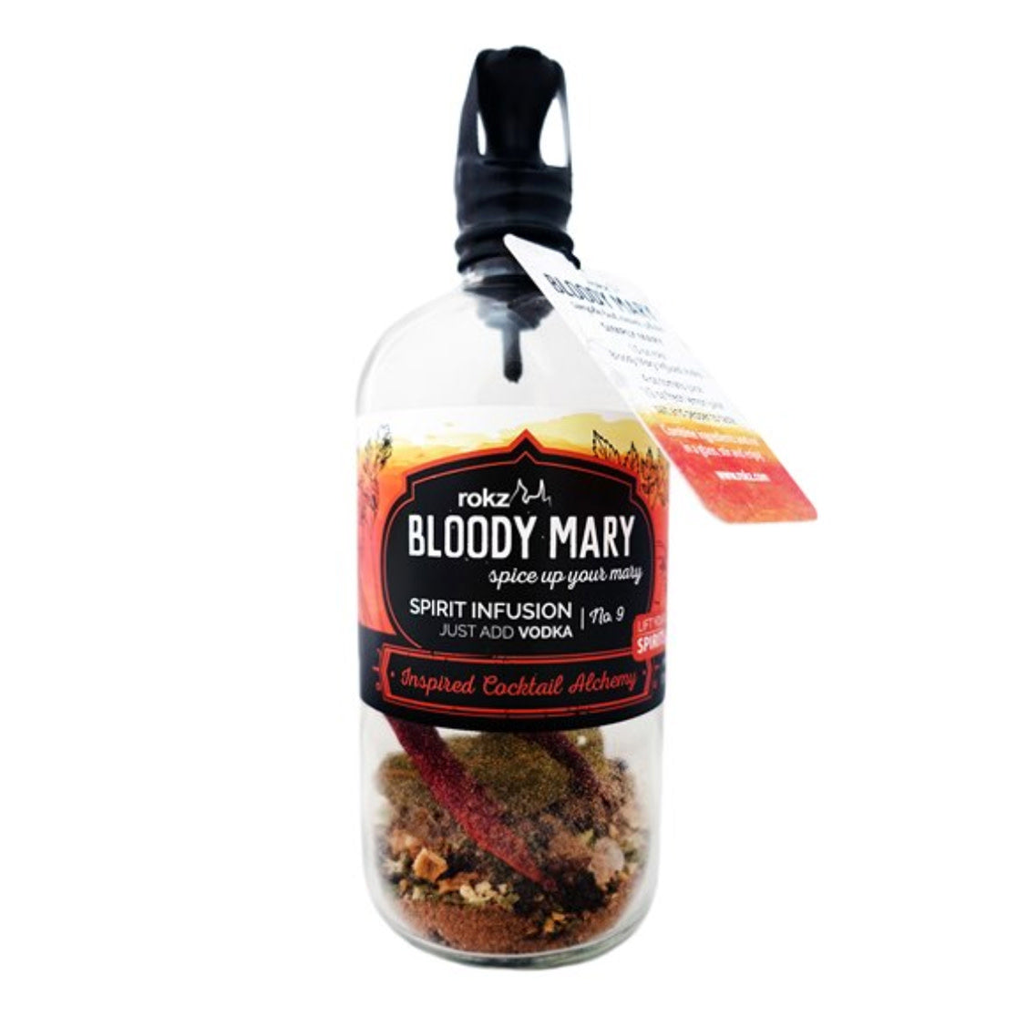 Premium Bloody Mary Infusion Bottle by Rokz - Glass Cocktail Mixer with Strainer for Homemade Bloody Marys, Perfect for Brunch, Parties & Home Bars