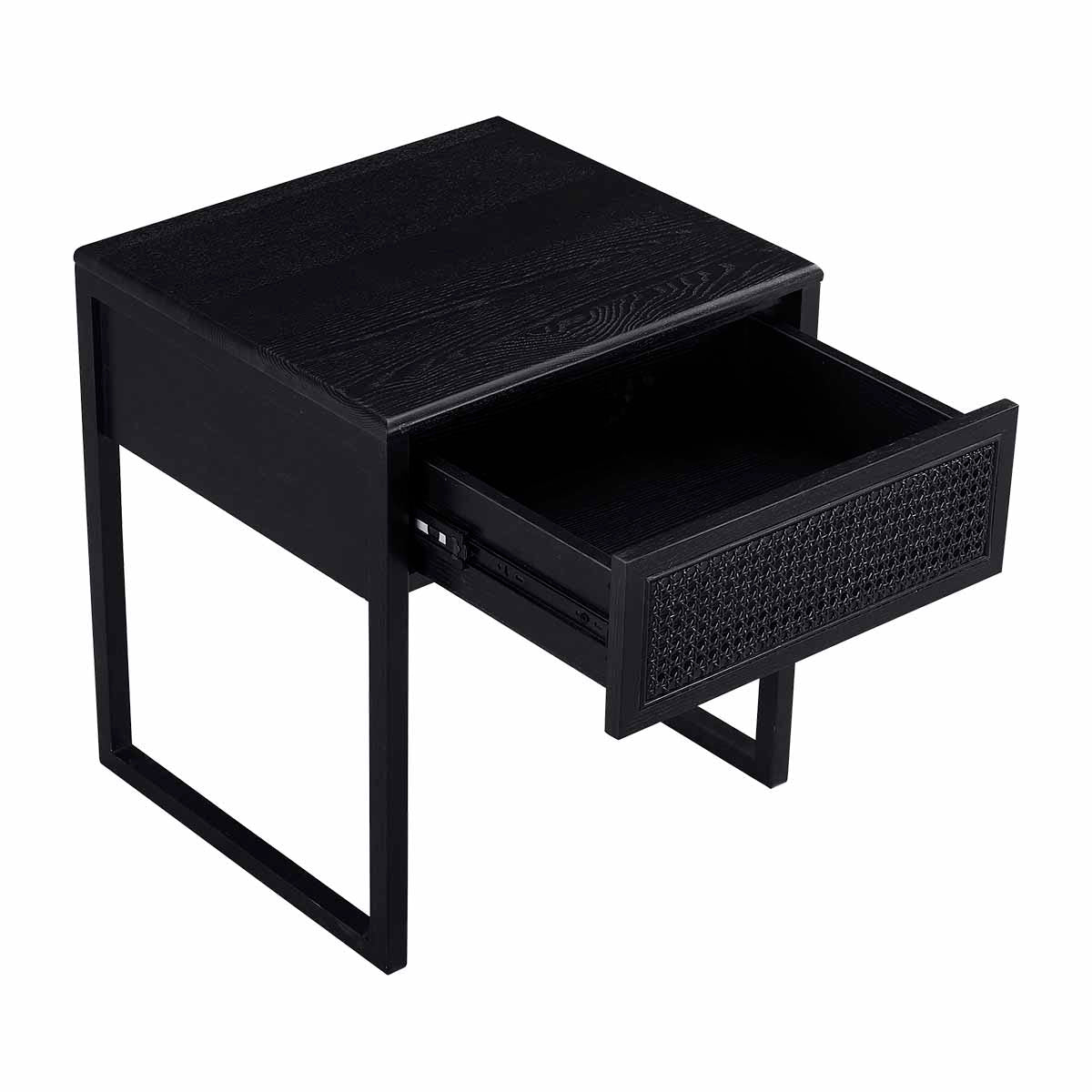 Rattan Bedside Table - Natural Woven Nightstand with Storage Shelf for Bedroom, Living Room, or Patio - Stylish and Durable Accent Table for Home Decor