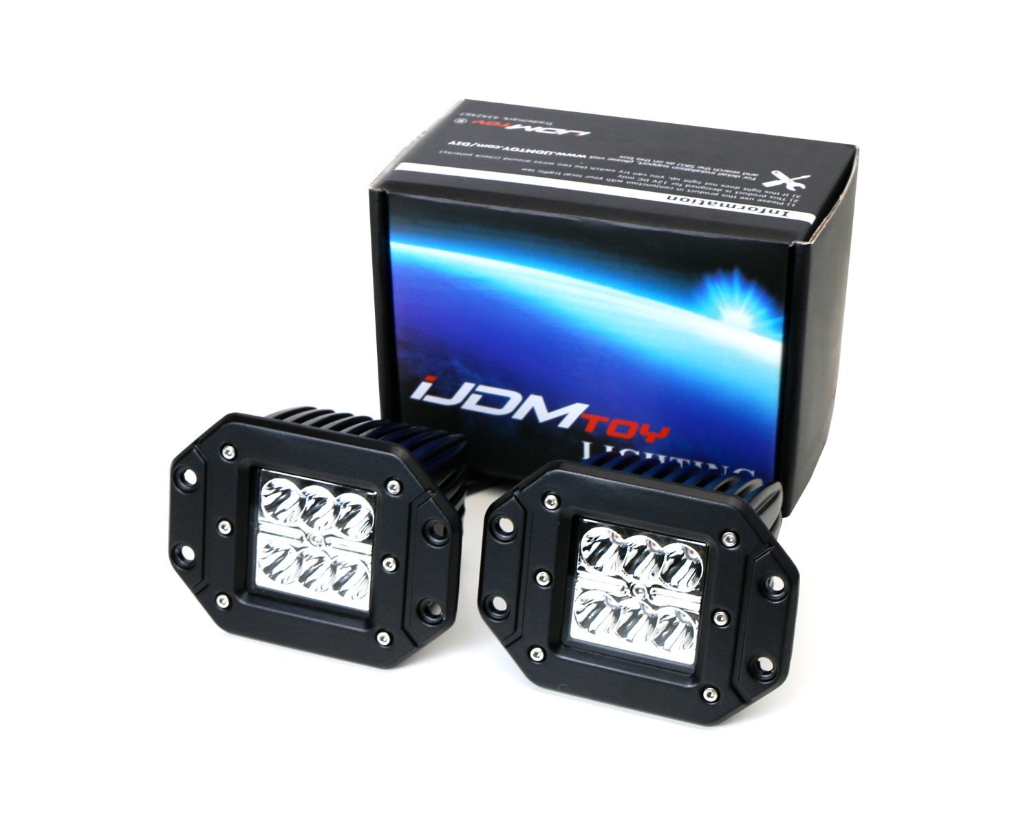 3K Amber LED Pod Lights - 24W CREE Chip Flush Mount Cube Light for Truck, Jeep, Off-Road & ATV - Perfect for Night Driving, Foggy Conditions & Off-Road Adventures