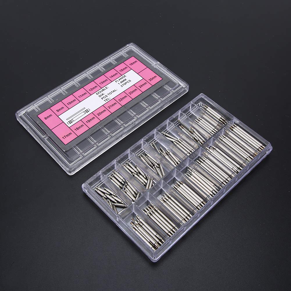 270pcs Watch Pins & Spring Bars Set - Durable Watch Repair Accessories for Professionals & Home Use | Watchmaker Tools for Band Replacement & Maintenance