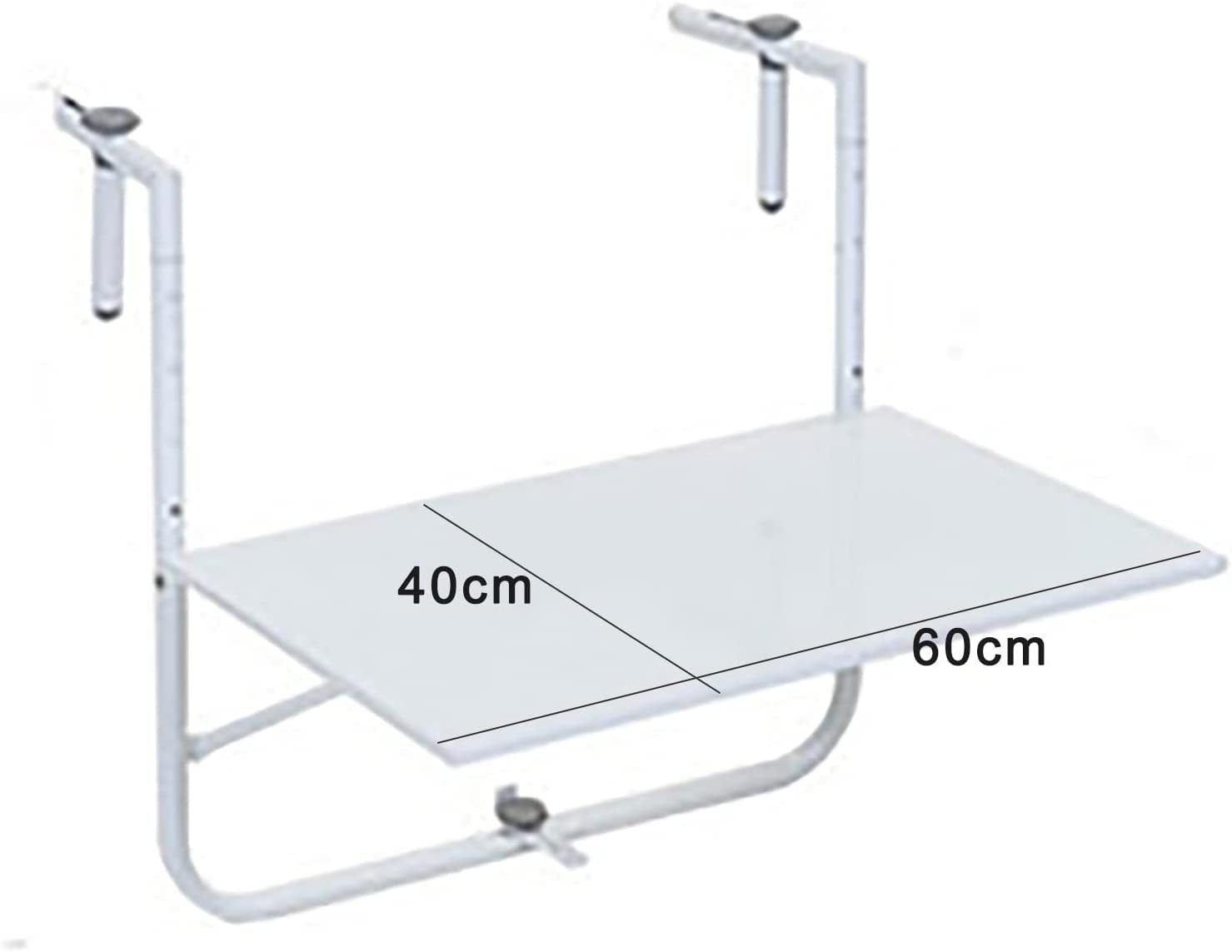 Folding Wall Mounted Side Table - Waterproof Balcony Railing Hanging Table for Outdoor Use, Patio, Garden, Backyard & Porch - Space Saving 60x40cm Black Bar Table (Perfect for Small Spaces & Outdoor Relaxation)
