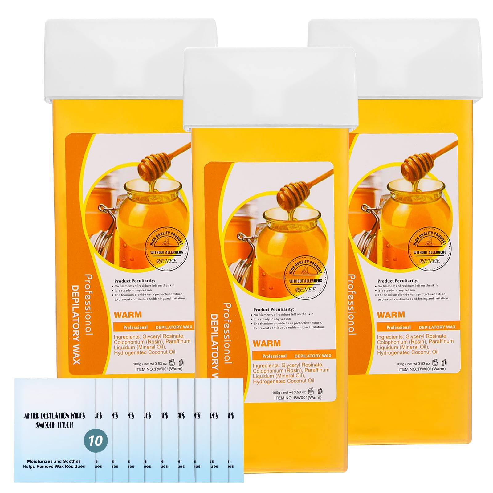 Roll On Wax Refill for Body Hair Removal - Soothing Formula, 100g 2 Pack - Easy Application for Legs, Arms & Bikini Line - At-Home Waxing Kit for Smooth Skin