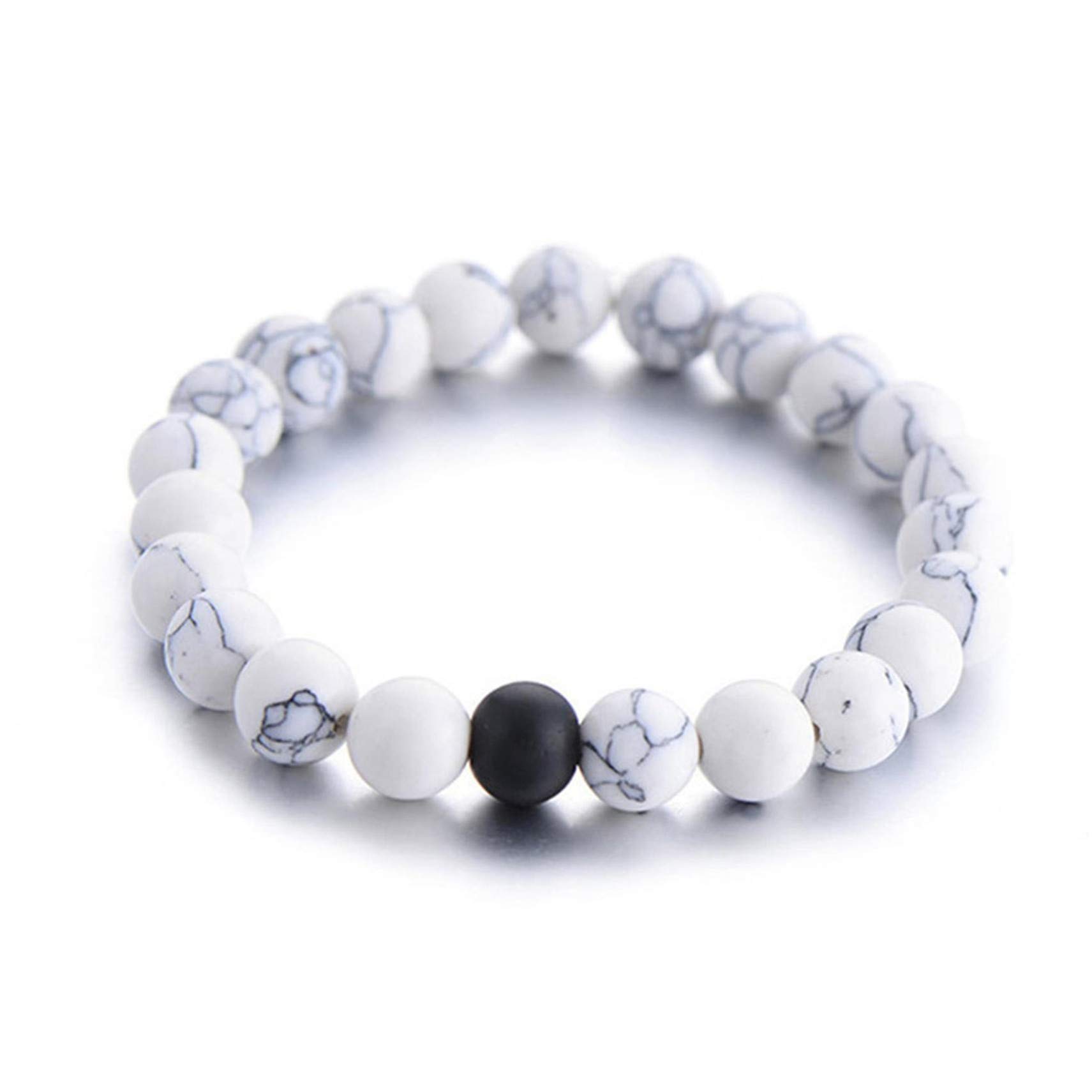 Lava Couples Bracelet for Women & Men - 8mm Natural Bead His & Hers Bracelet, Elastic Lava Rock Yoga Bracelet for Long Distance Relationships - Perfect for Anniversary Gifts, Couple Matching Jewelry & Meditation Accessories