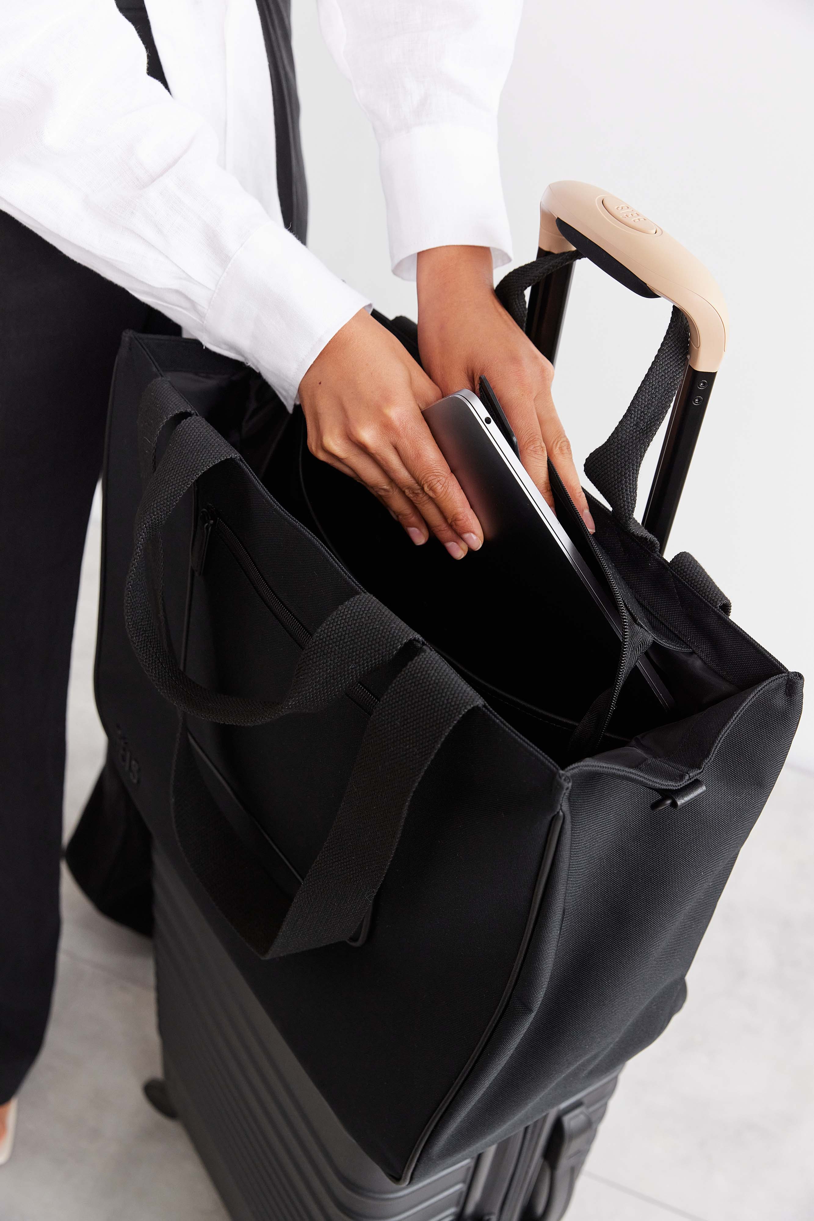Premium Black East To West Tote Bag - Stylish & Spacious Handbag for Work, Travel & Everyday Use | Durable Women's Shoulder Bag for Office, Commute & Shopping