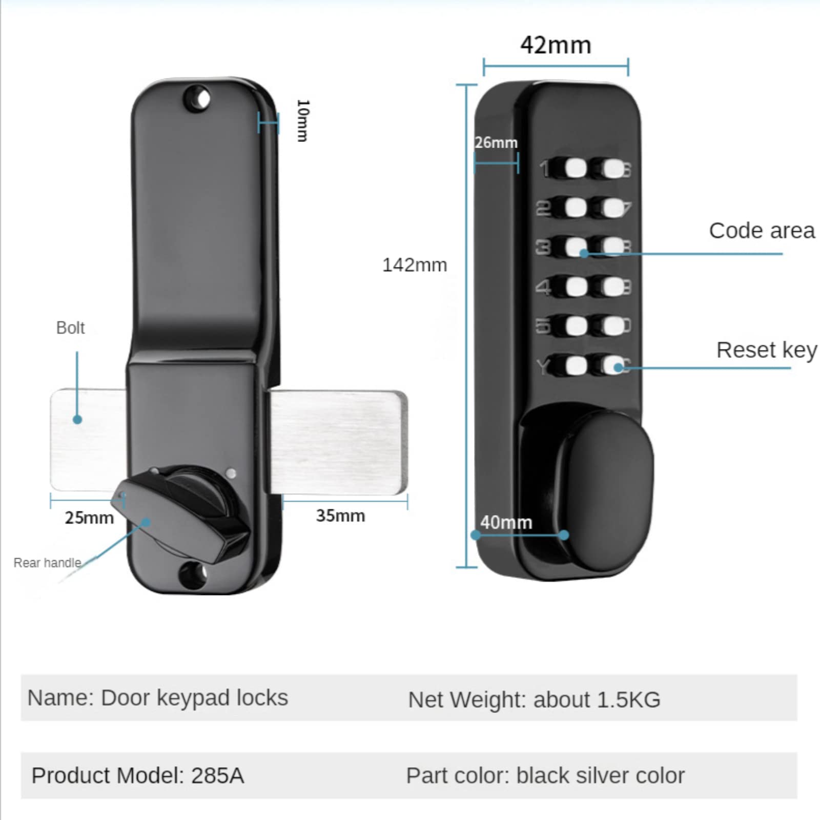 Keyless Entry Door Lock with Keypad - Waterproof Smart Deadbolt for Front Door (Black) - Secure Home Access
