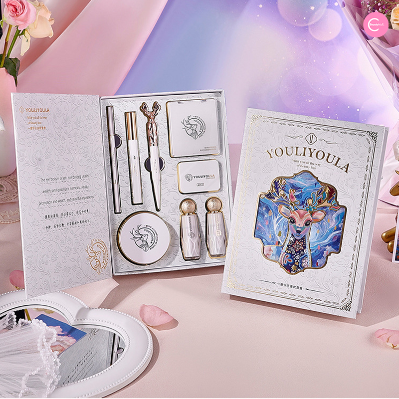 Youli Youla One Deer One Life Christmas 8-Piece Makeup Gift Set - Perfect Holiday Beauty Present for Women, Festive Makeup Collection for Parties & Gifting