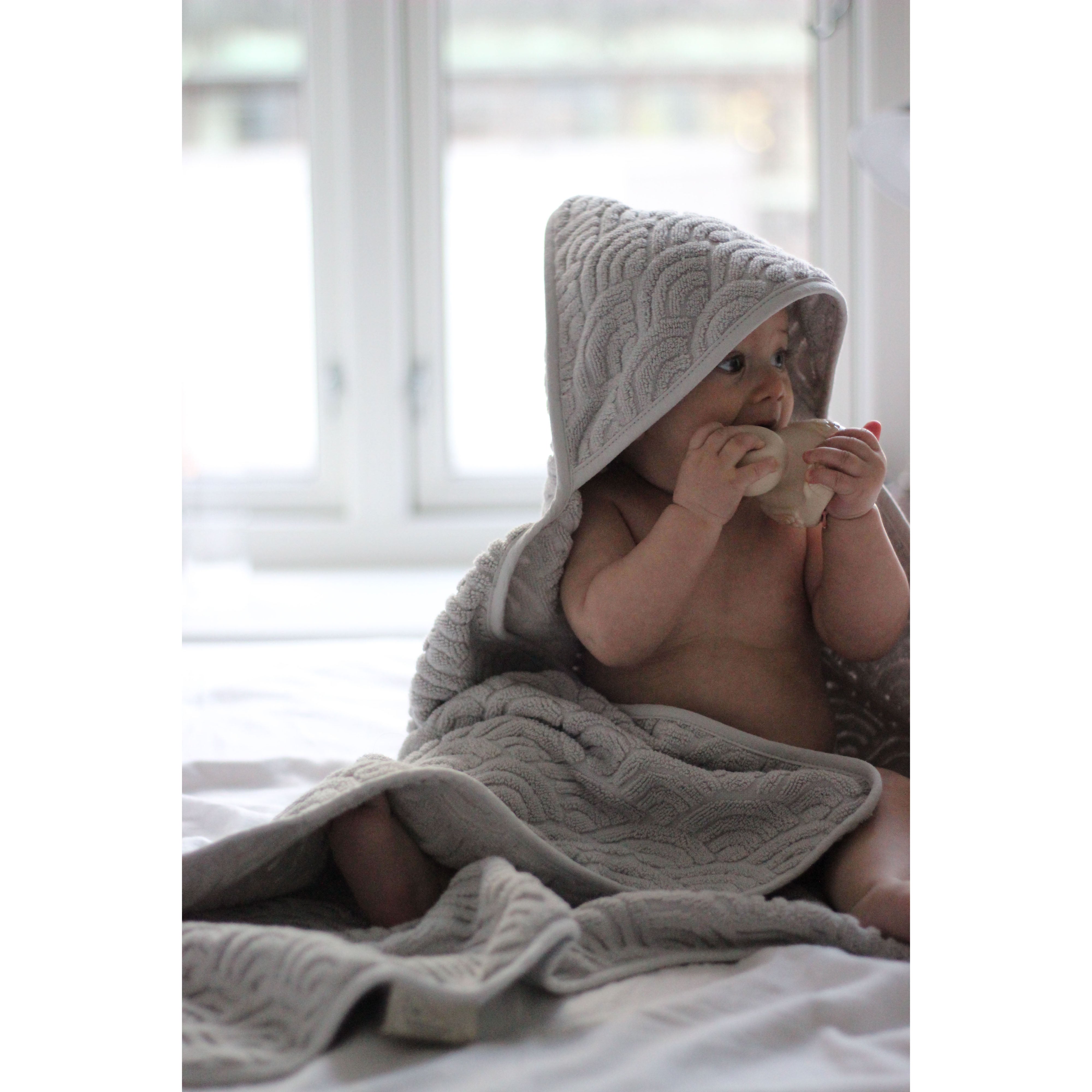 Cam Cam Copenhagen Baby Hooded Towel - Soft Organic Cotton Hooded Bath Towel for Newborns & Toddlers - Perfect for Bath Time, Swimming & Beach Outings