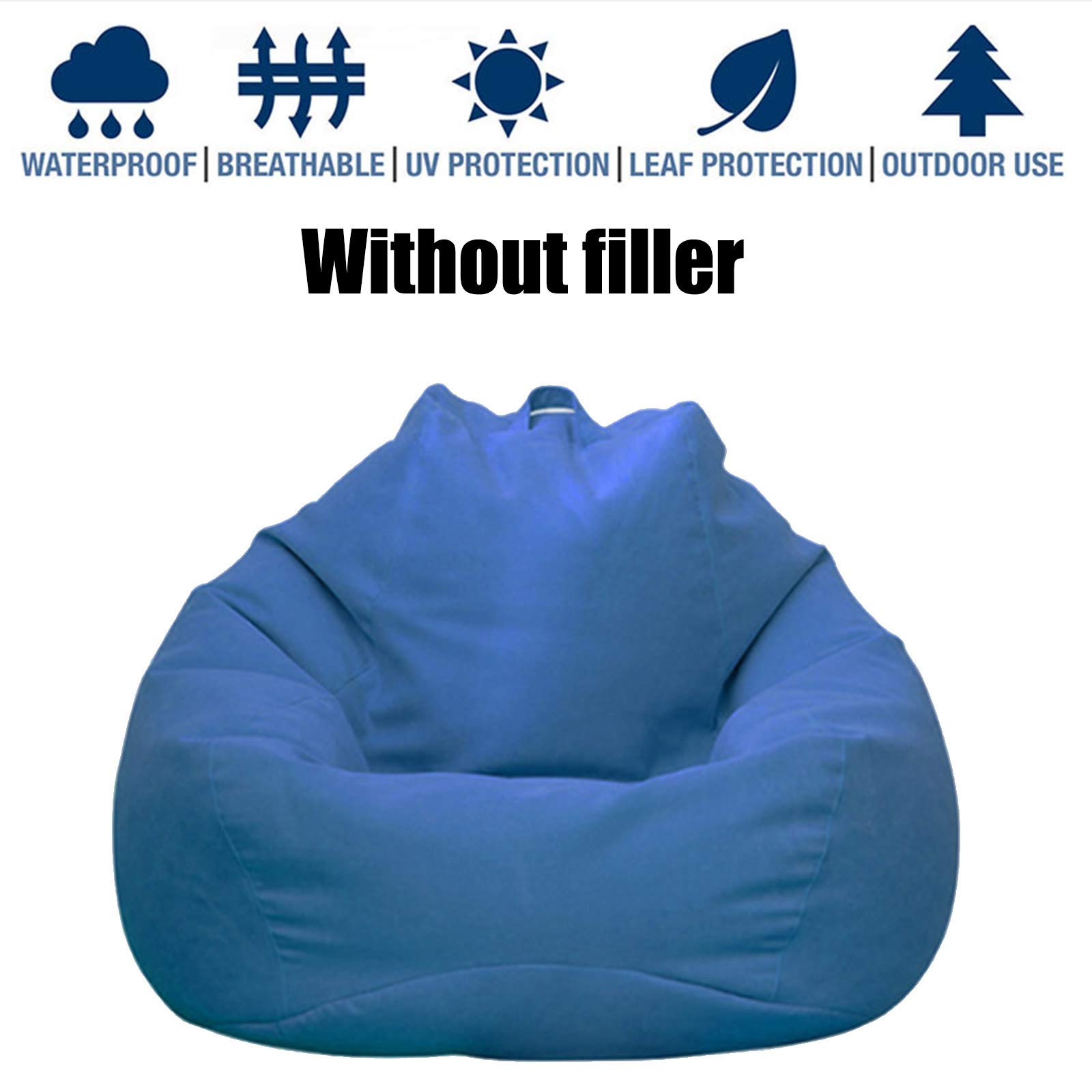Soft Bean Bag Chair Cover with Storage - Lazy Sofa & Gaming Beanbag Organizer for Adults & Kids (No Filling Included) - Perfect for Playrooms, Dorm Rooms & Game Rooms