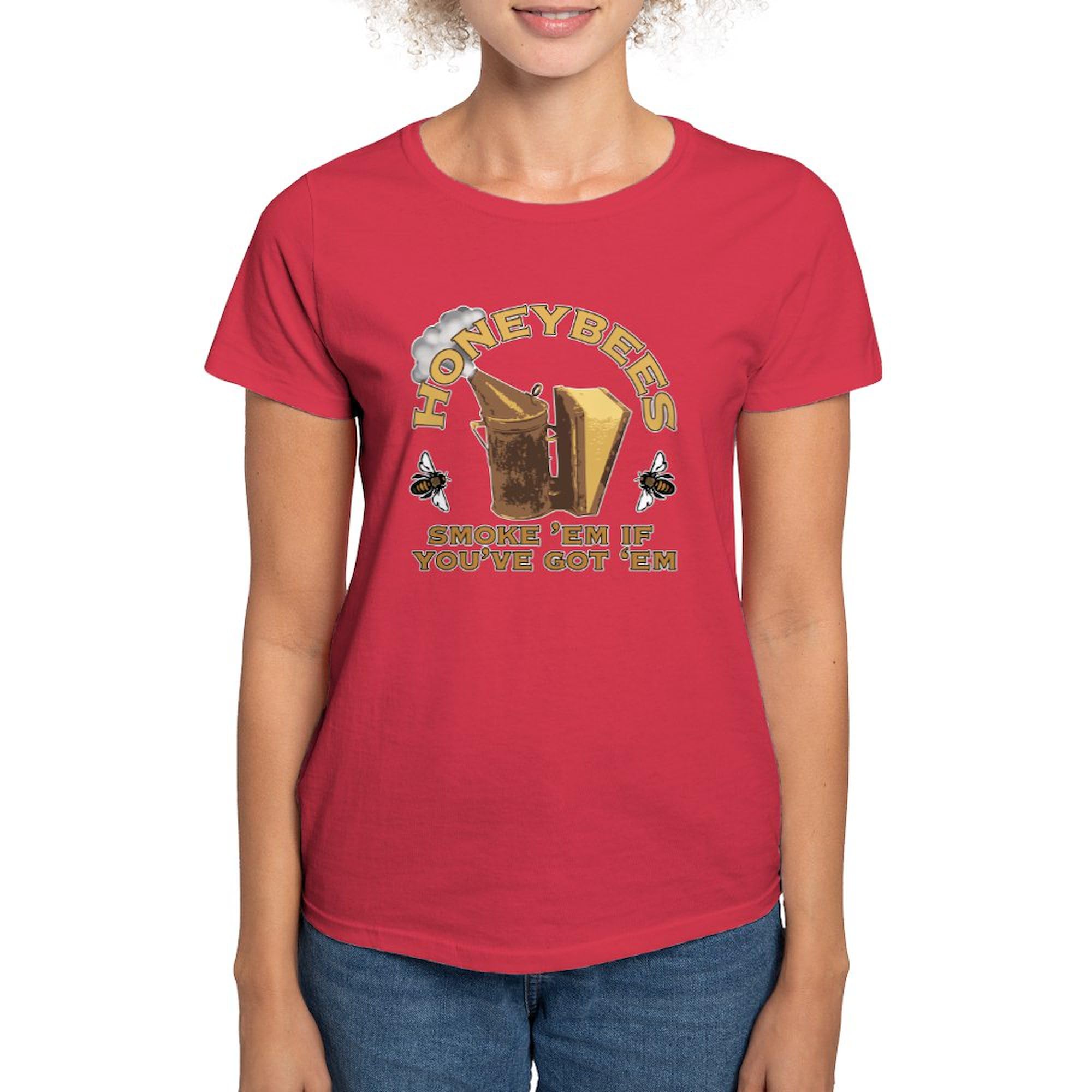 Honeybees Smoke 'Em If You Got 'Em Women's Dark Cotton T-Shirt - Soft & Comfortable Casual Wear for Everyday Outfits